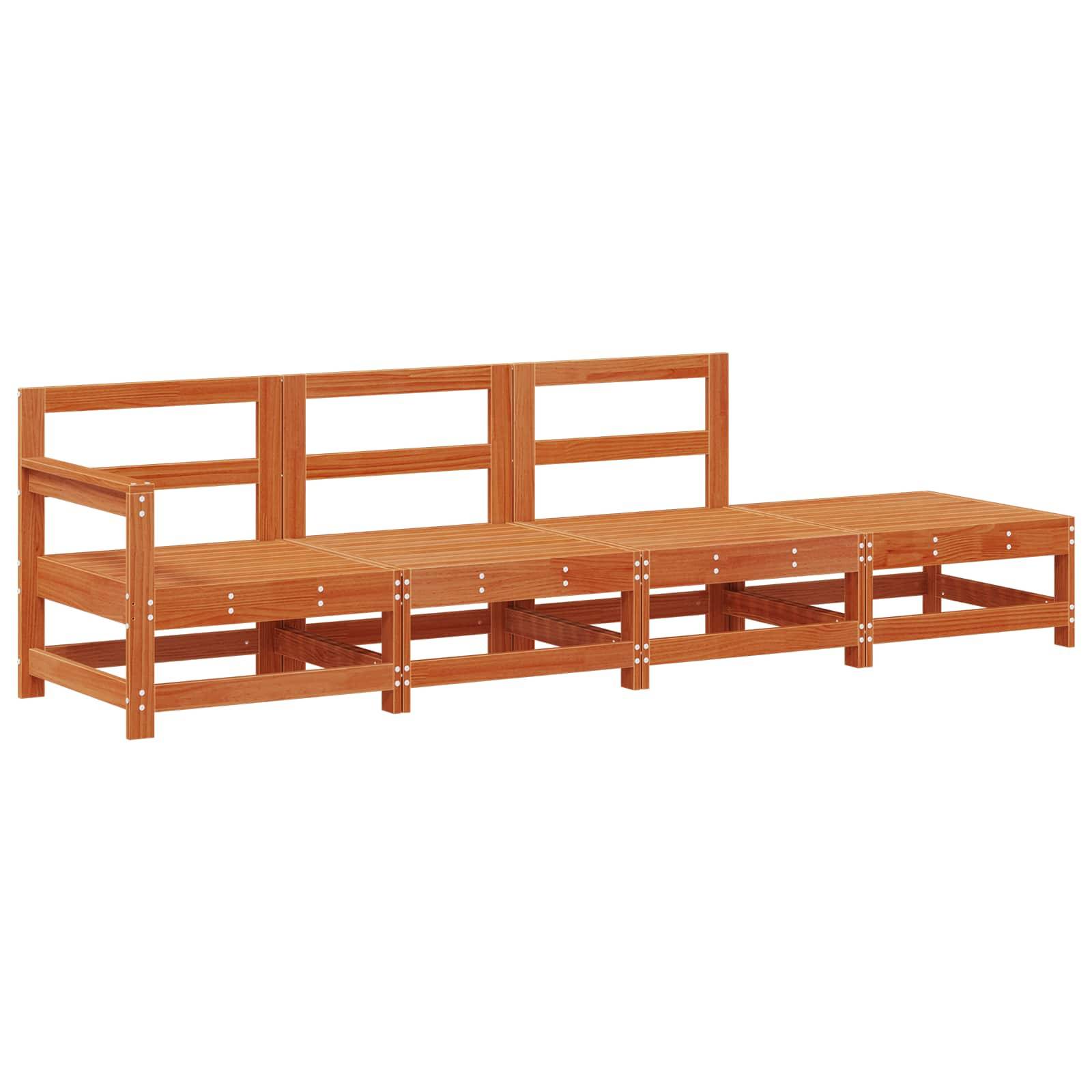 vidaXL Sectional Sofa Einheiten Wachsbraun 252 x 62 x 70,5 cm
