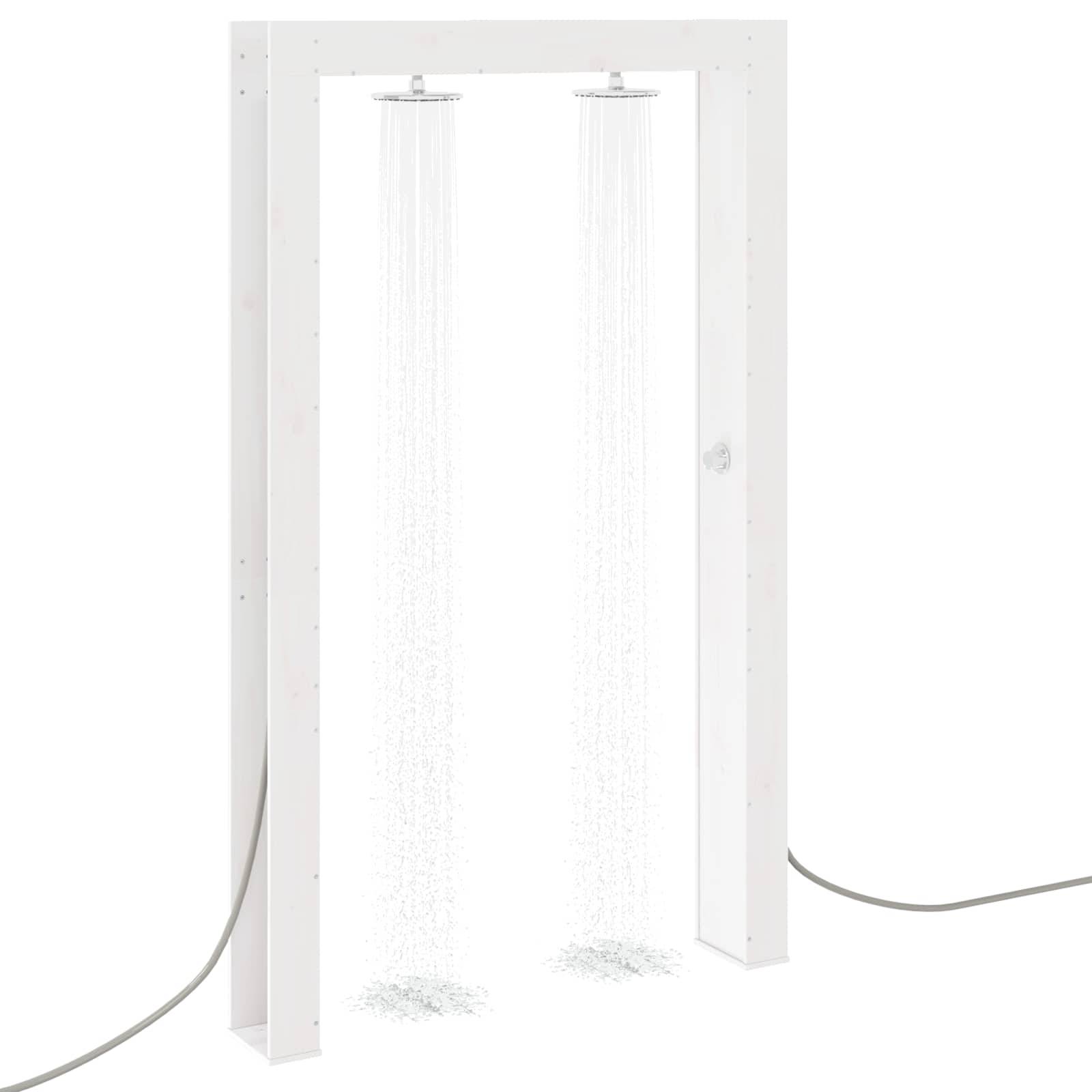 vidaXL Outdoor-Dusche Weiß 137 x 23 x 226 cm Massives Kiefernholz