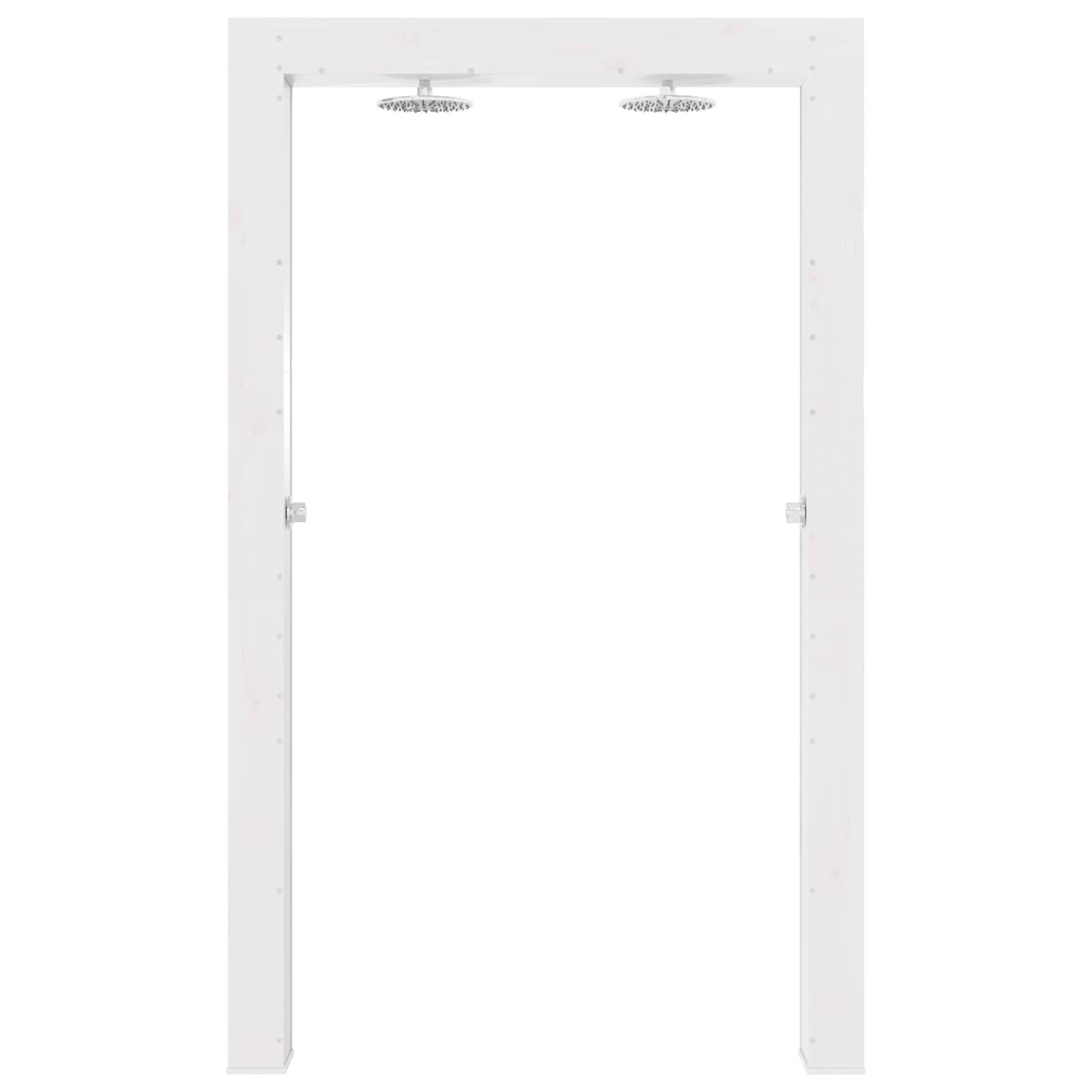 vidaXL Outdoor-Dusche Weiß 137 x 23 x 226 cm Massives Kiefernholz