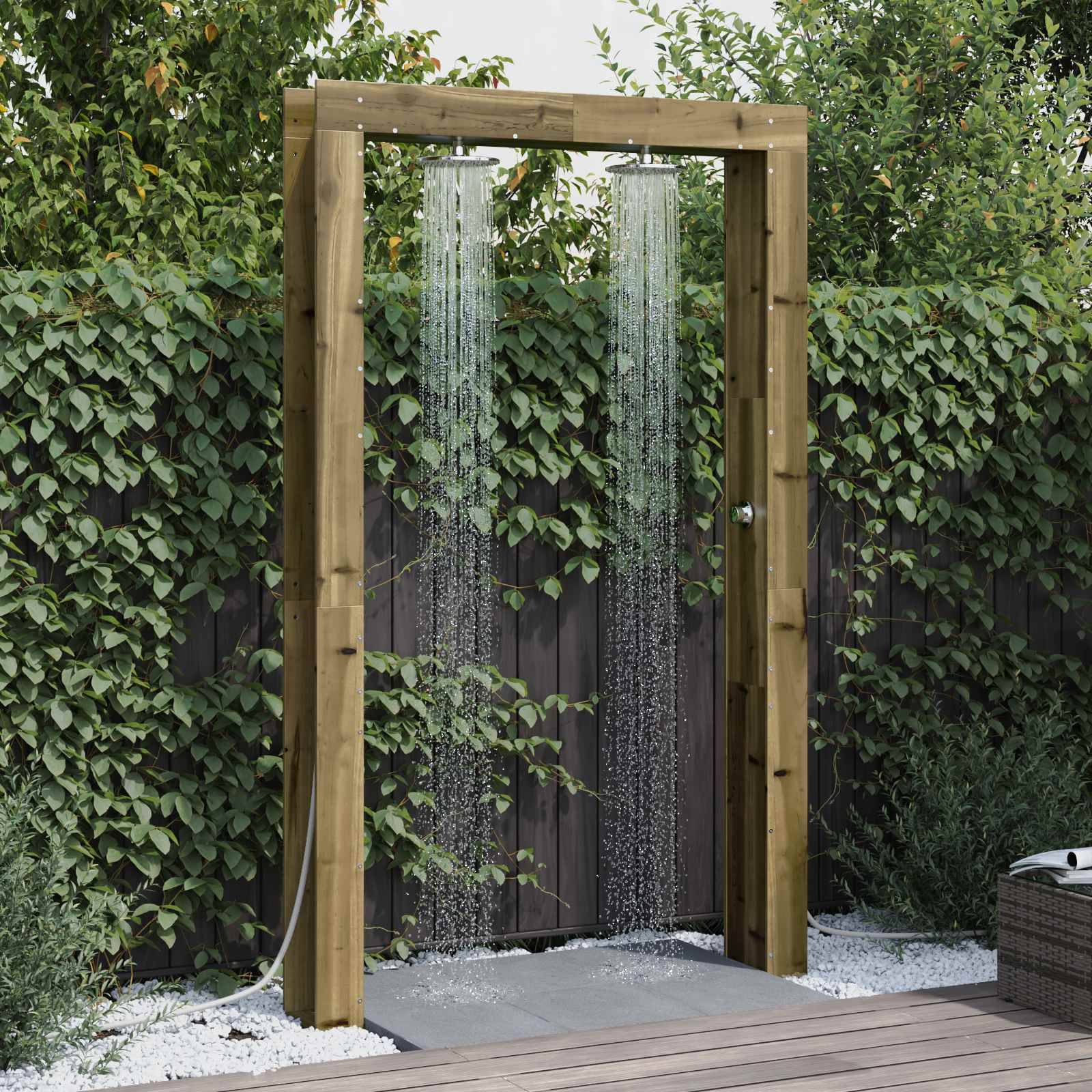 vidaXL Outdoor-Dusche Natur 137 x 23 x 226 cm