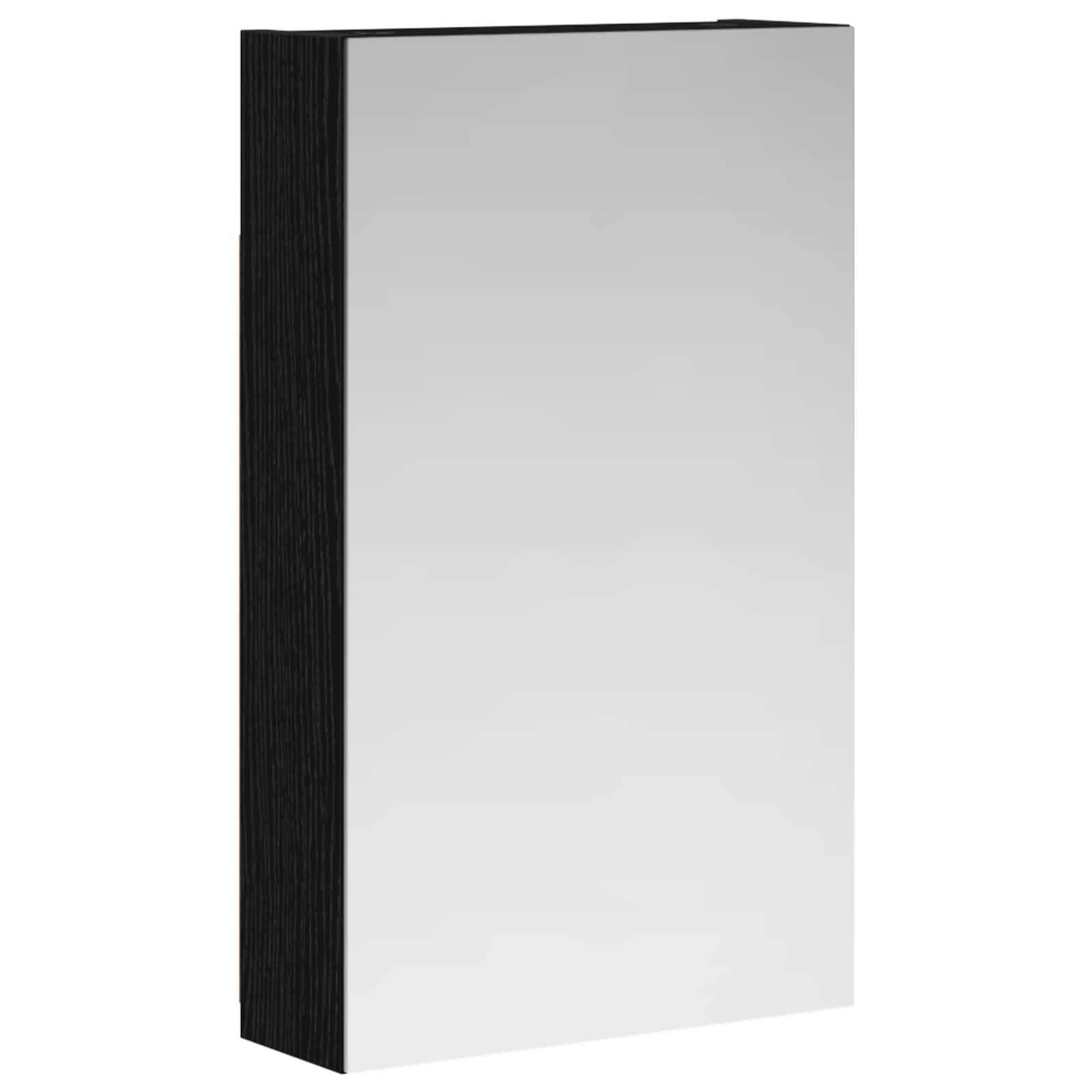 vidaXL Badezimmerspiegelschrank Schwarz Eichen-Optik 30 x 10,5 x 50 cm