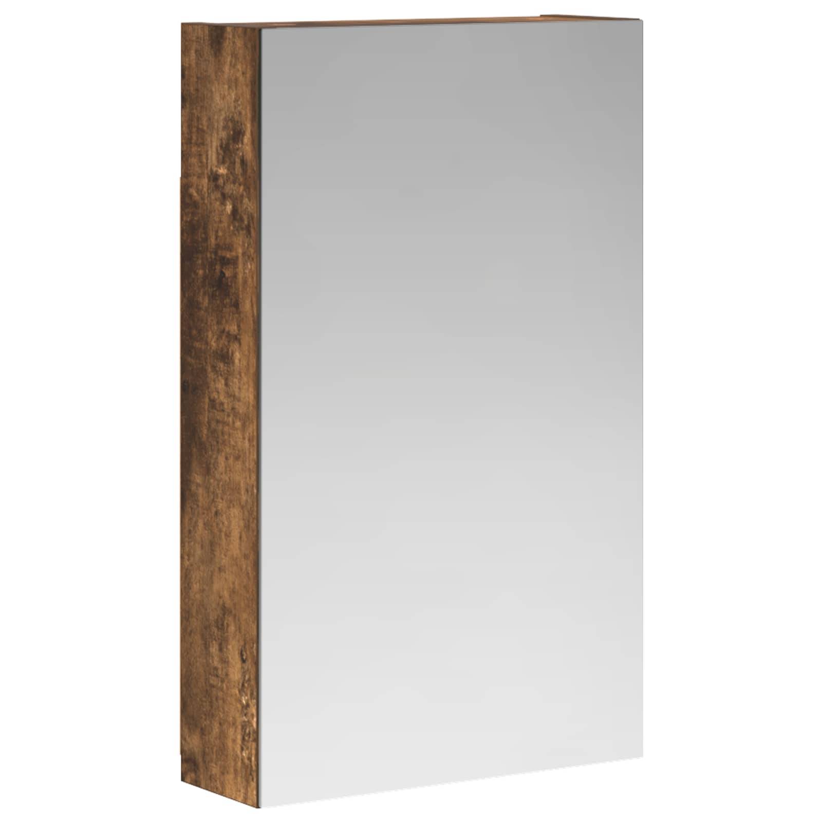 vidaXL Badezimmerspiegelschrank Geräucherte Eiche 30 x 10,5 x 50 cm