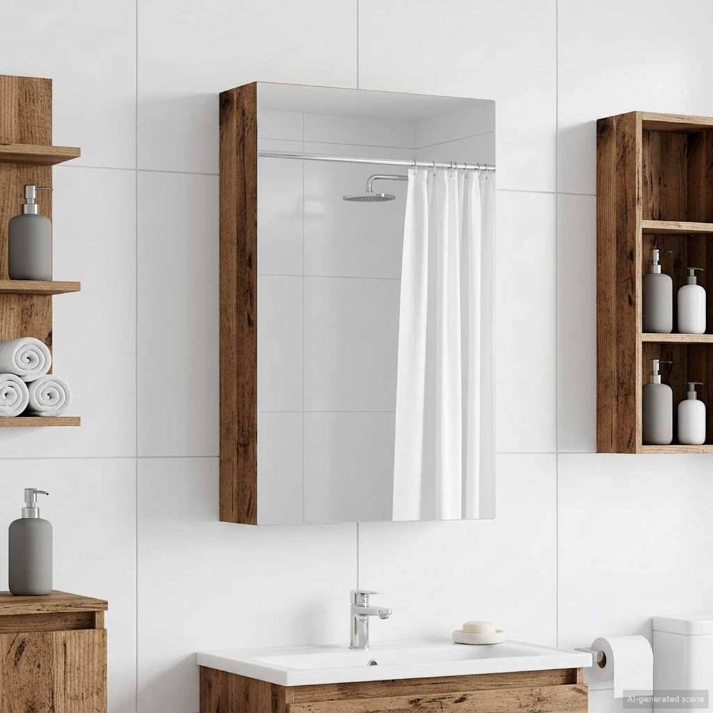 vidaXL Badezimmerspiegelschrank mit Regal Altholz 30 x 10,5 x 50 cm