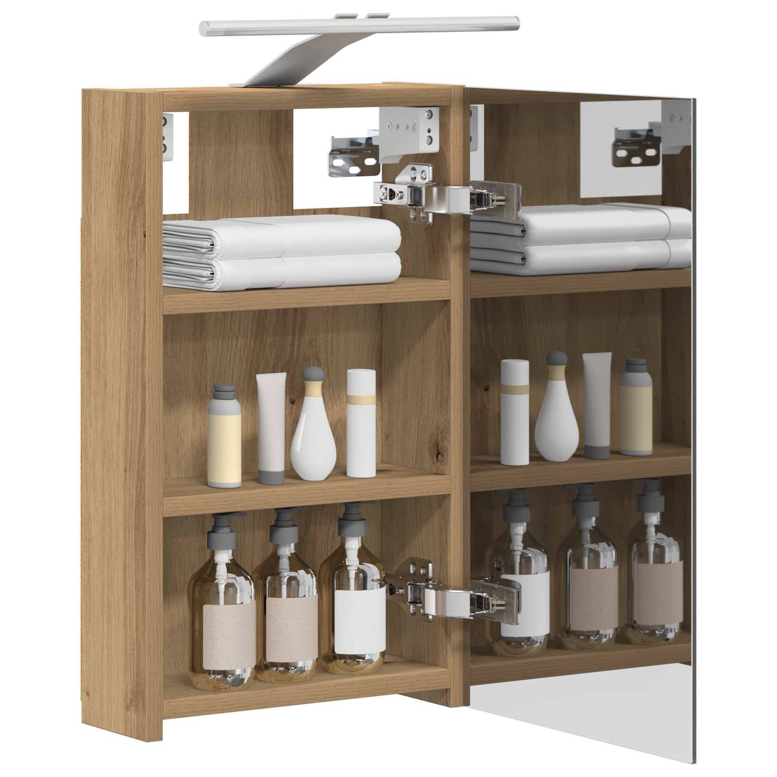 vidaXL Badezimmerspiegelschrank Kunsthandwerk Eiche 30 x 10,5 x 50 cm