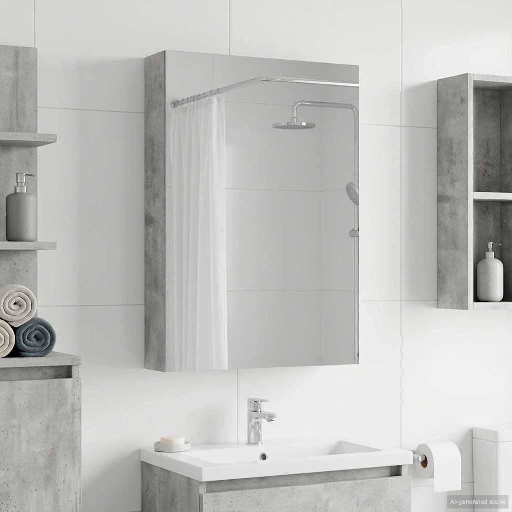 vidaXL Badezimmerspiegelschrank mit Tür Beton Grau 40 x 10,5 x 60,5 cm