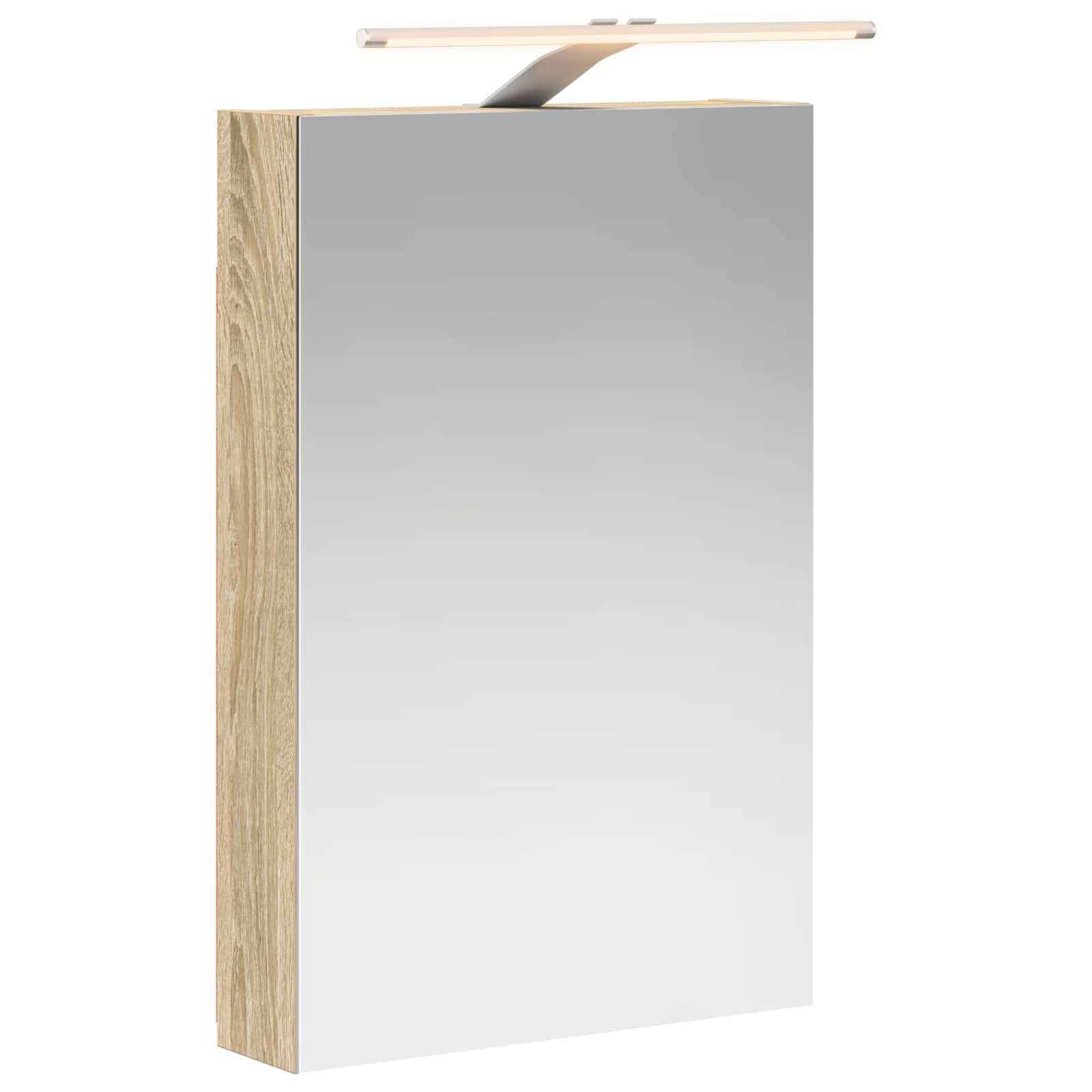 vidaXL Badezimmerspiegelschrank Sonoma-Eiche 40 x 10,5 x 60,5 cm