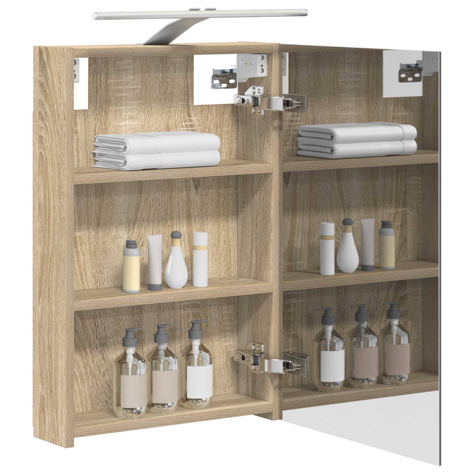 vidaXL Badezimmerspiegelschrank Sonoma-Eiche 40 x 10,5 x 60,5 cm