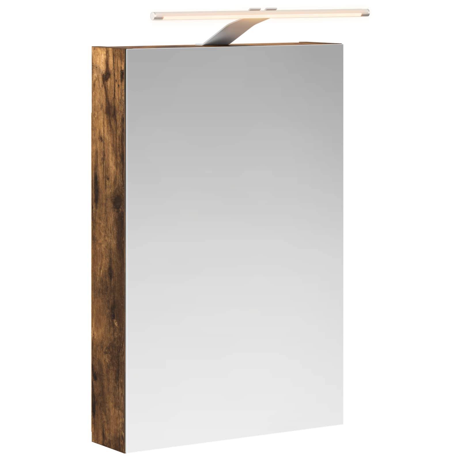 vidaXL Badezimmerspiegelschrank Geräucherte Eiche 40 x 10,5 x 60,5 cm