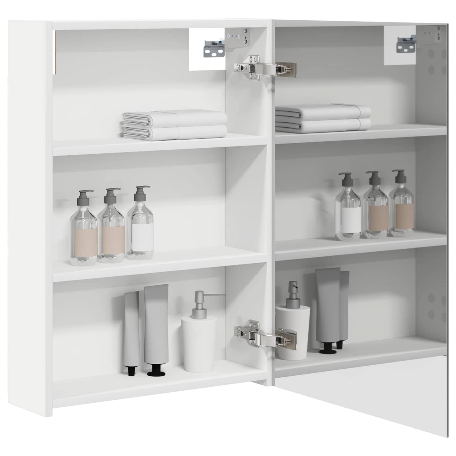 vidaXL Badezimmerspiegelschrank Weiß 50 x 14,5 x 70 cm Holzwerkstoff