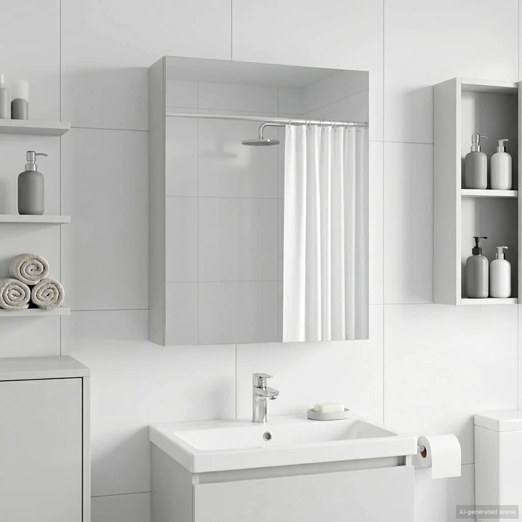 vidaXL Badezimmerspiegelschrank Weiß 50 x 14,5 x 70 cm Holzwerkstoff