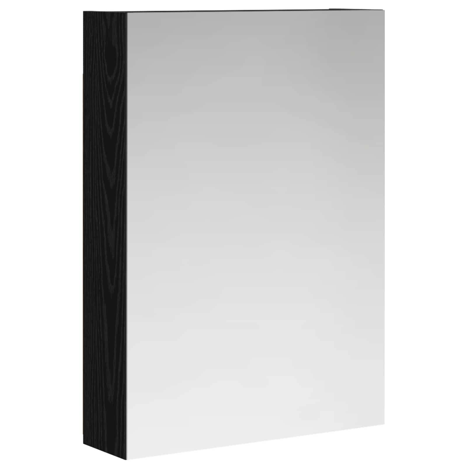 vidaXL Badezimmerspiegelschrank Schwarz Eichen-Optik 50 x 14,5 x 70 cm