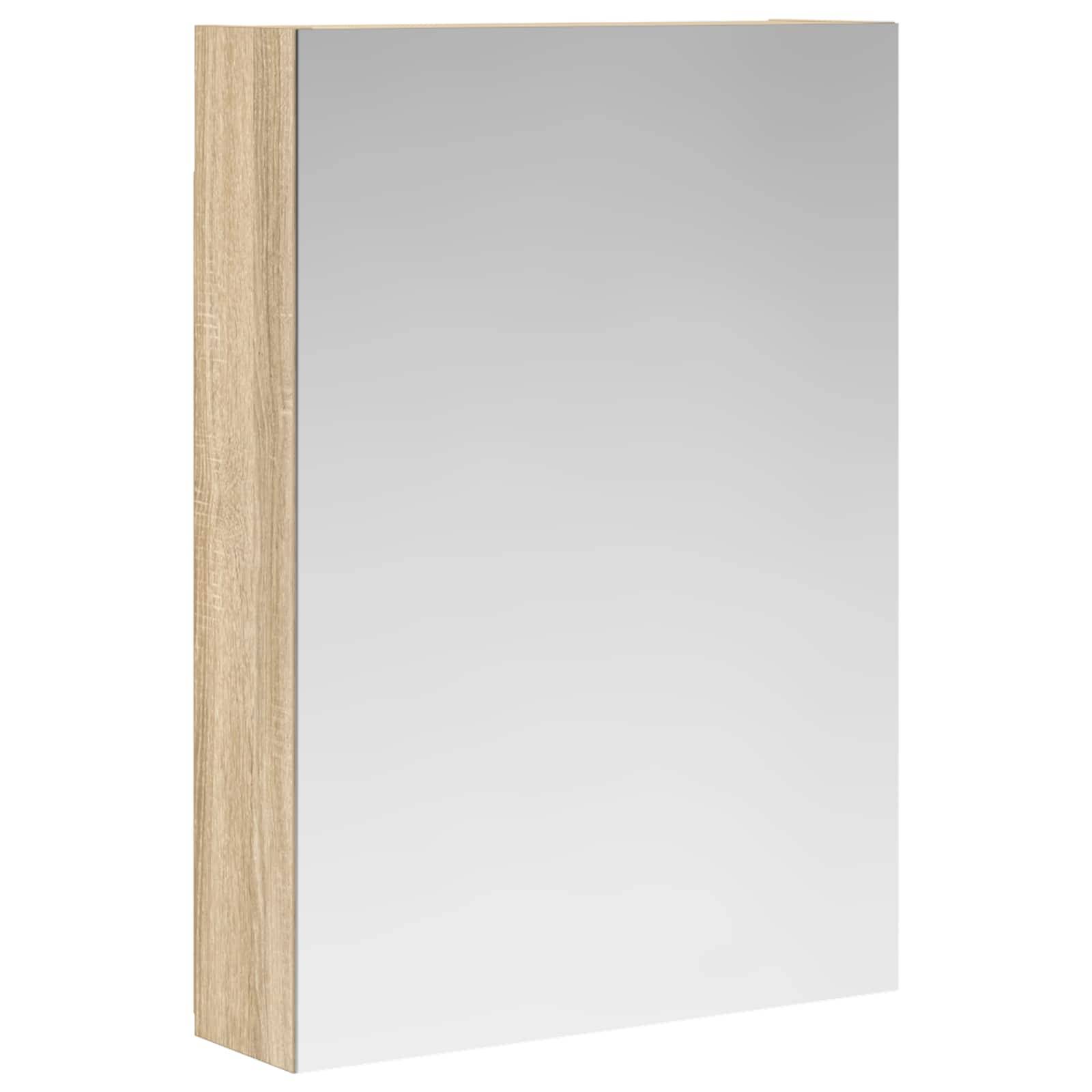 vidaXL Badezimmerspiegelschrank mit Tür Sonoma-Eiche 50 x 14,5 x 70 cm