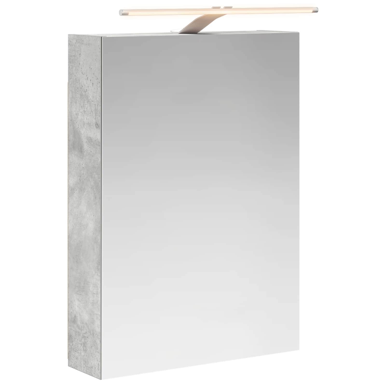 vidaXL Badezimmerspiegelschrank mit Regal Beton Grau 50 x 14,5 x 70 cm