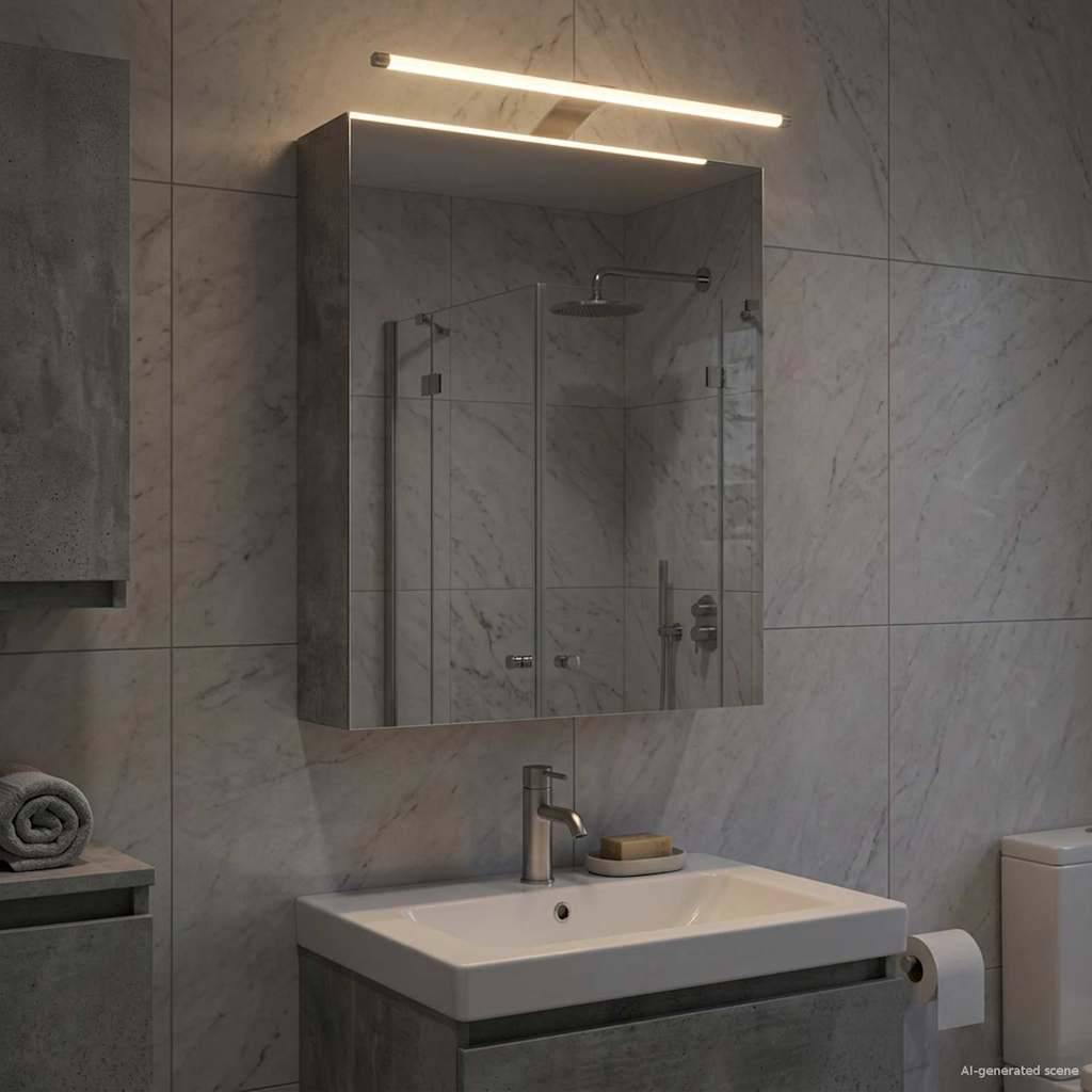 vidaXL Badezimmerspiegelschrank mit Regal Beton Grau 50 x 14,5 x 70 cm