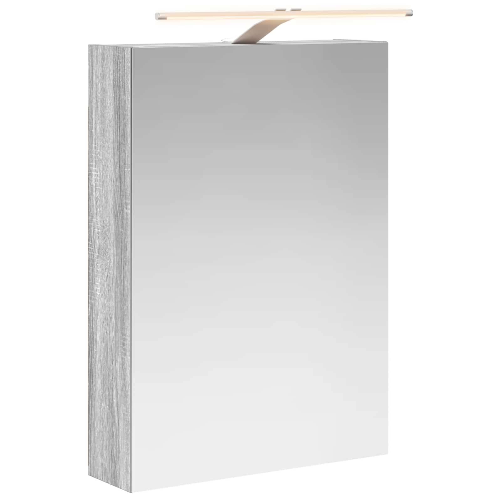 vidaXL Badezimmerspiegelschrank Graues Sonoma 50 x 14,5 x 70 cm