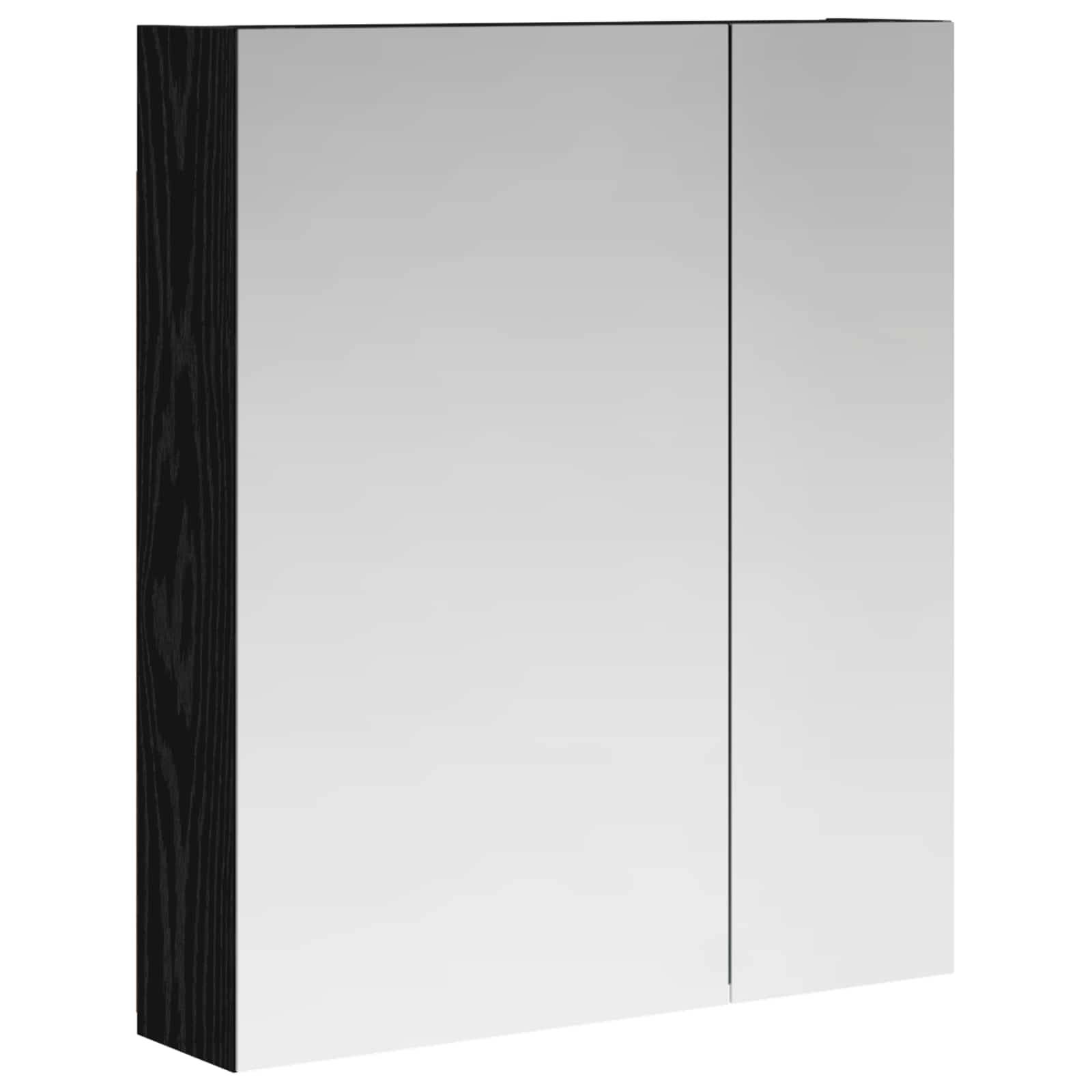 vidaXL Badezimmerspiegelschrank Schwarz Eichen-Optik 60 x 14,5 x 70 cm