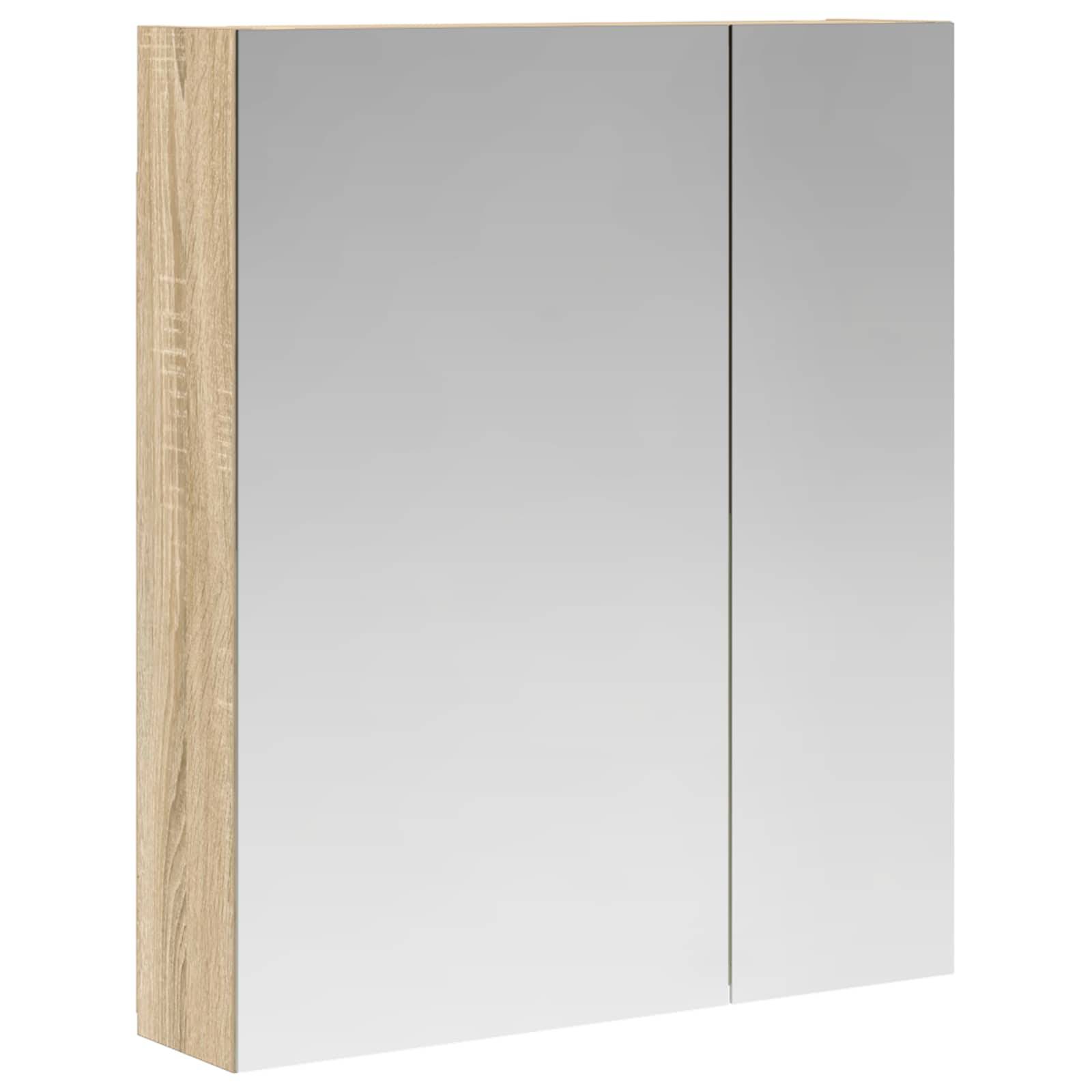 vidaXL Badezimmerspiegelschrank mit Tür Sonoma-Eiche 60 x 14,5 x 70 cm