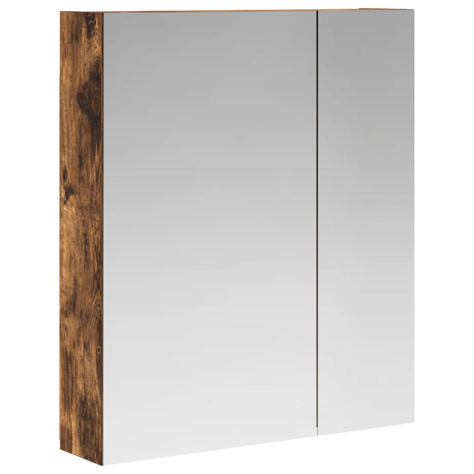 vidaXL Badezimmerspiegelschrank Geräucherte Eiche 60 x 14,5 x 70 cm