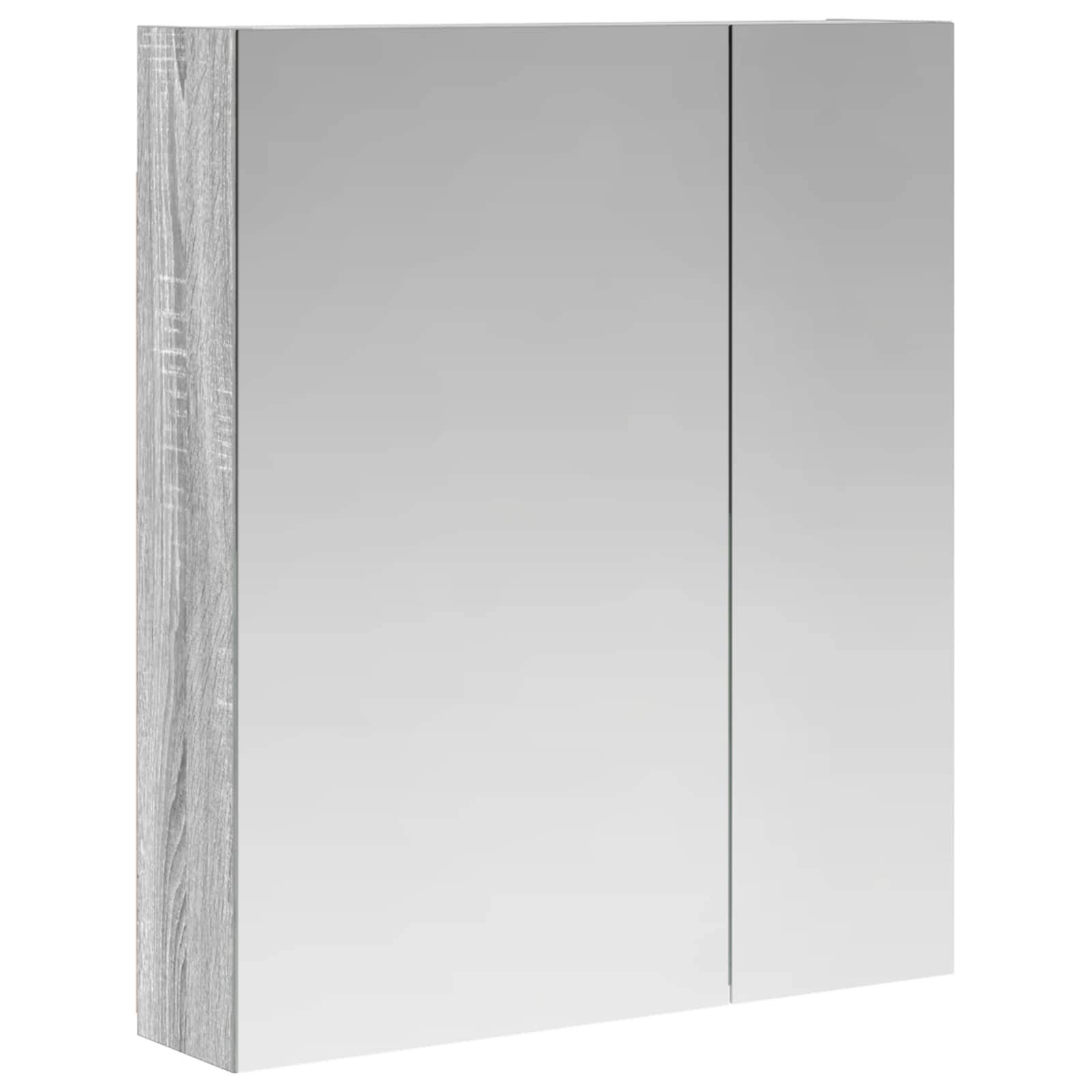 vidaXL Badezimmerspiegelschrank Graues Sonoma 60 x 14,5 x 70 cm