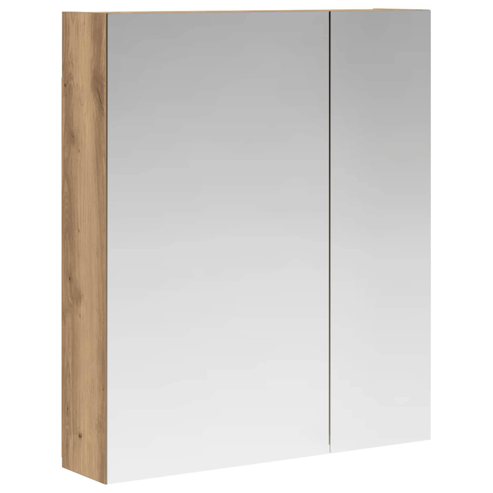 vidaXL Badezimmerspiegelschrank Kunsthandwerk Eiche 60 x 14,5 x 70 cm