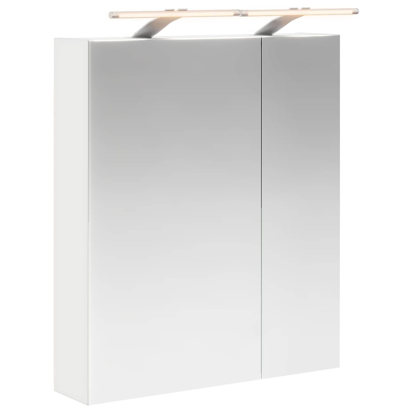 vidaXL Badezimmerspiegelschrank Weiß 60 x 14,5 x 70 cm Holzwerkstoff