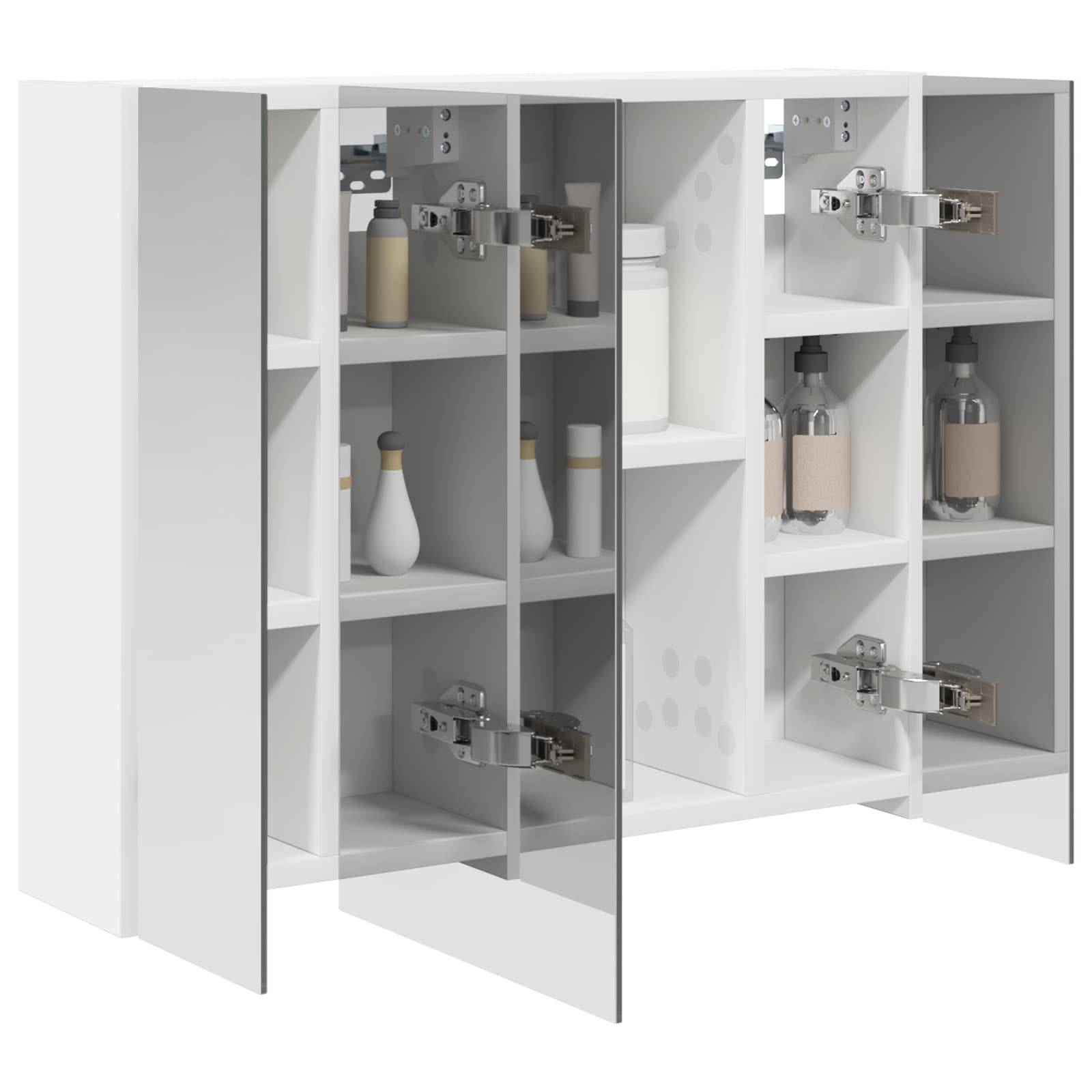 vidaXL Badezimmerspiegelschrank Weiß 60 x 14,5 x 50 cm Holzwerkstoff