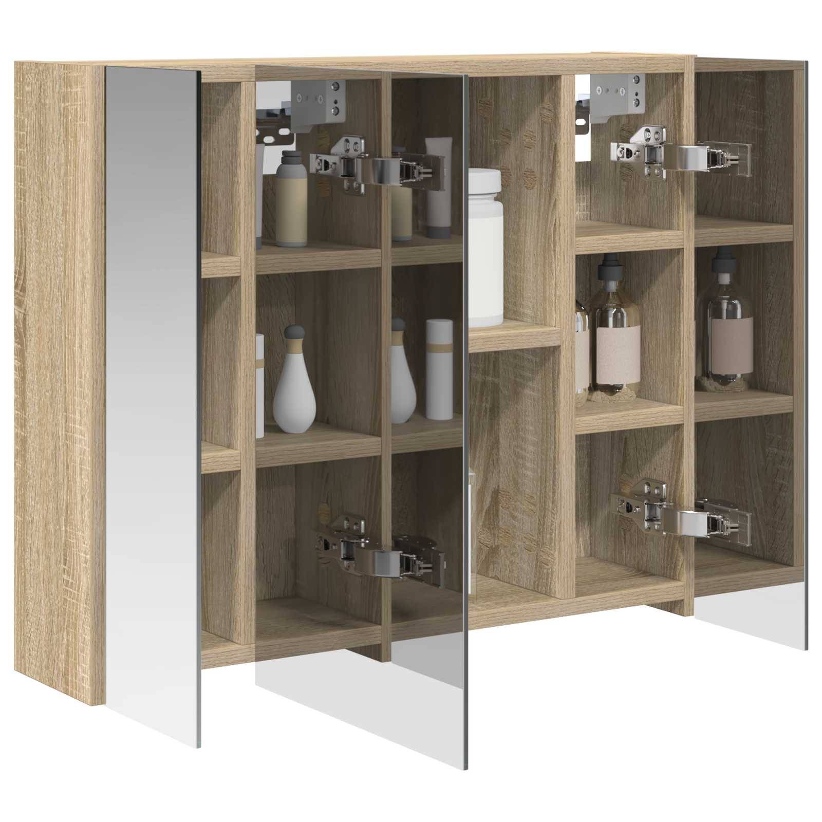 vidaXL Badezimmerspiegelschrank Sonoma-Eiche 60 x 14,5 x 50 cm