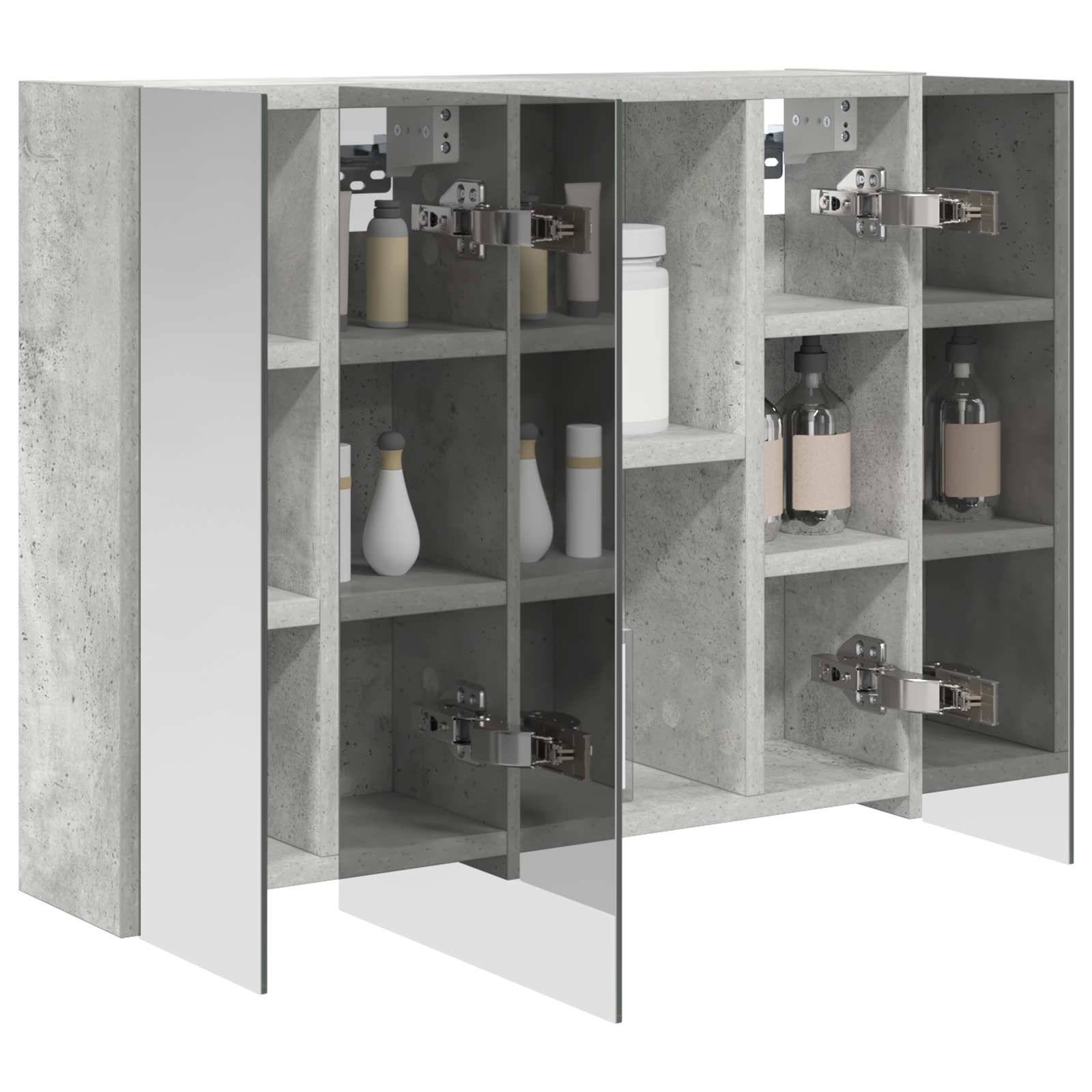 vidaXL Badezimmerspiegelschrank Beton Grau 60 x 14,5 x 50 cm