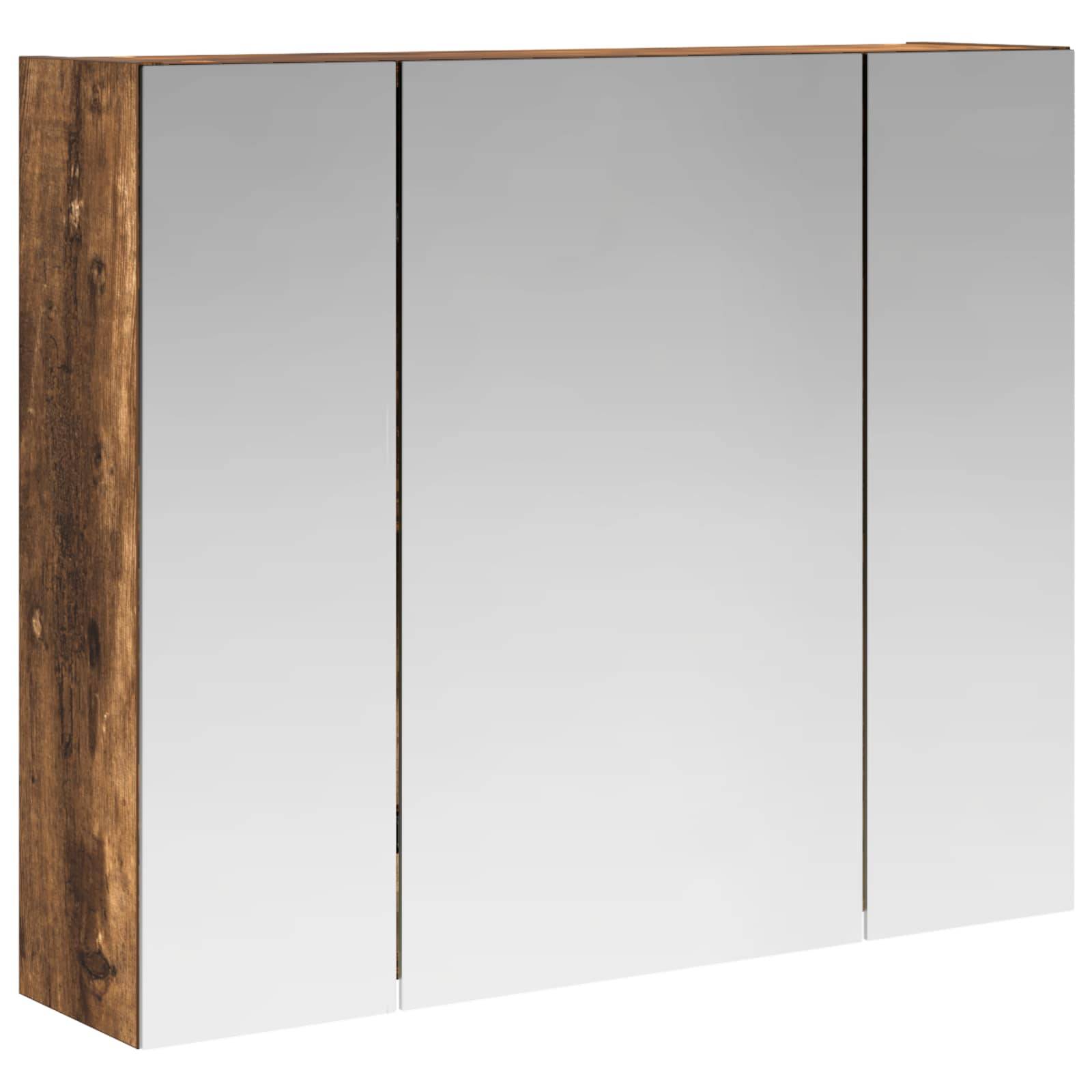vidaXL Badezimmerspiegelschrank Geräucherte Eiche 60 x 14,5 x 50 cm
