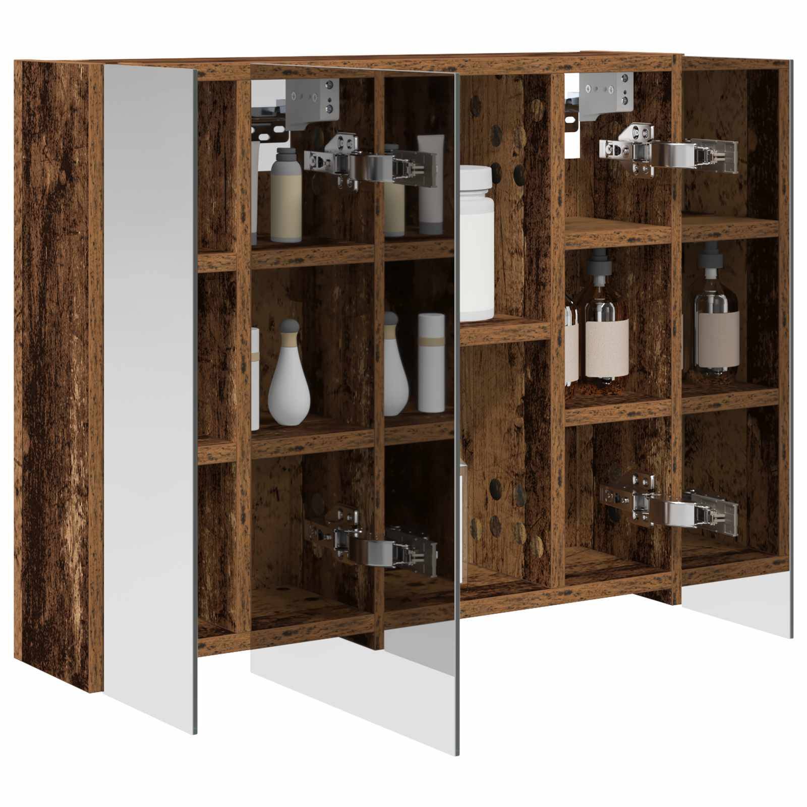 vidaXL Badezimmerspiegelschrank Altholz 60 x 14,5 x 50 cm