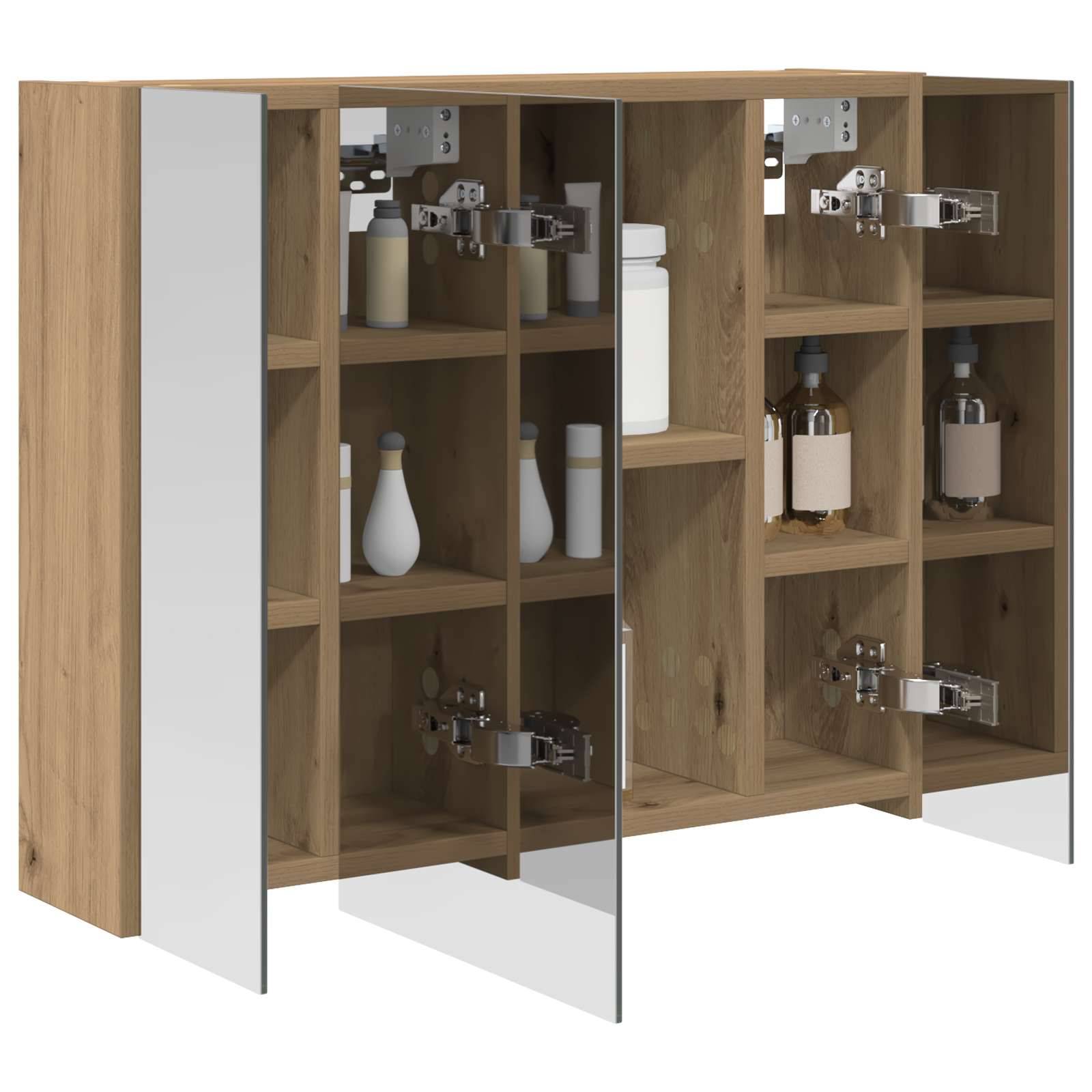 vidaXL Badezimmerspiegelschrank Kunsthandwerk Eiche 60 x 14,5 x 50 cm