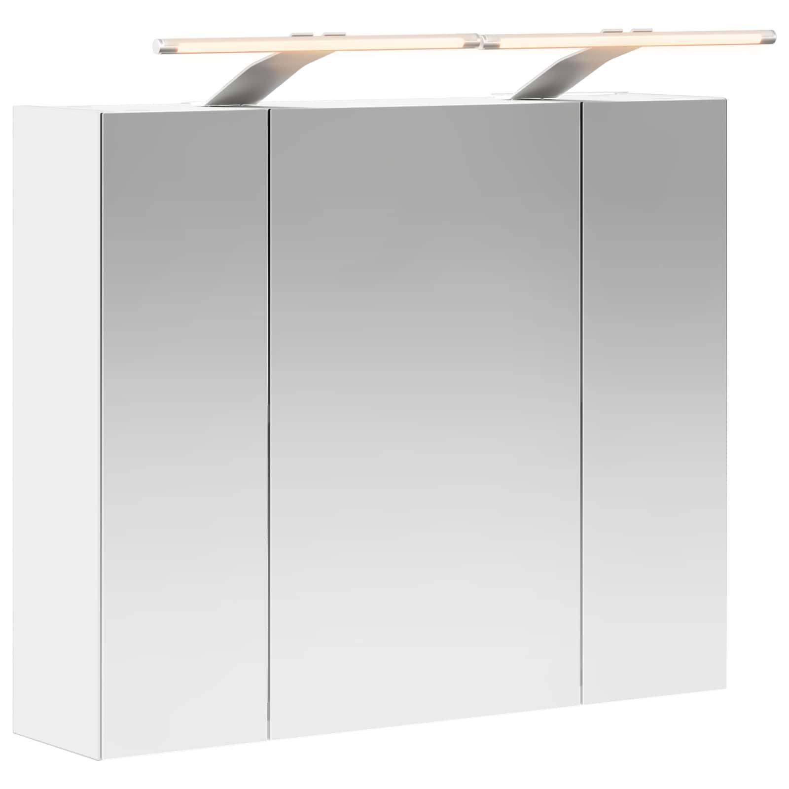 vidaXL Badezimmerspiegelschrank Weiß 60 x 14,5 x 50 cm Holzwerkstoff
