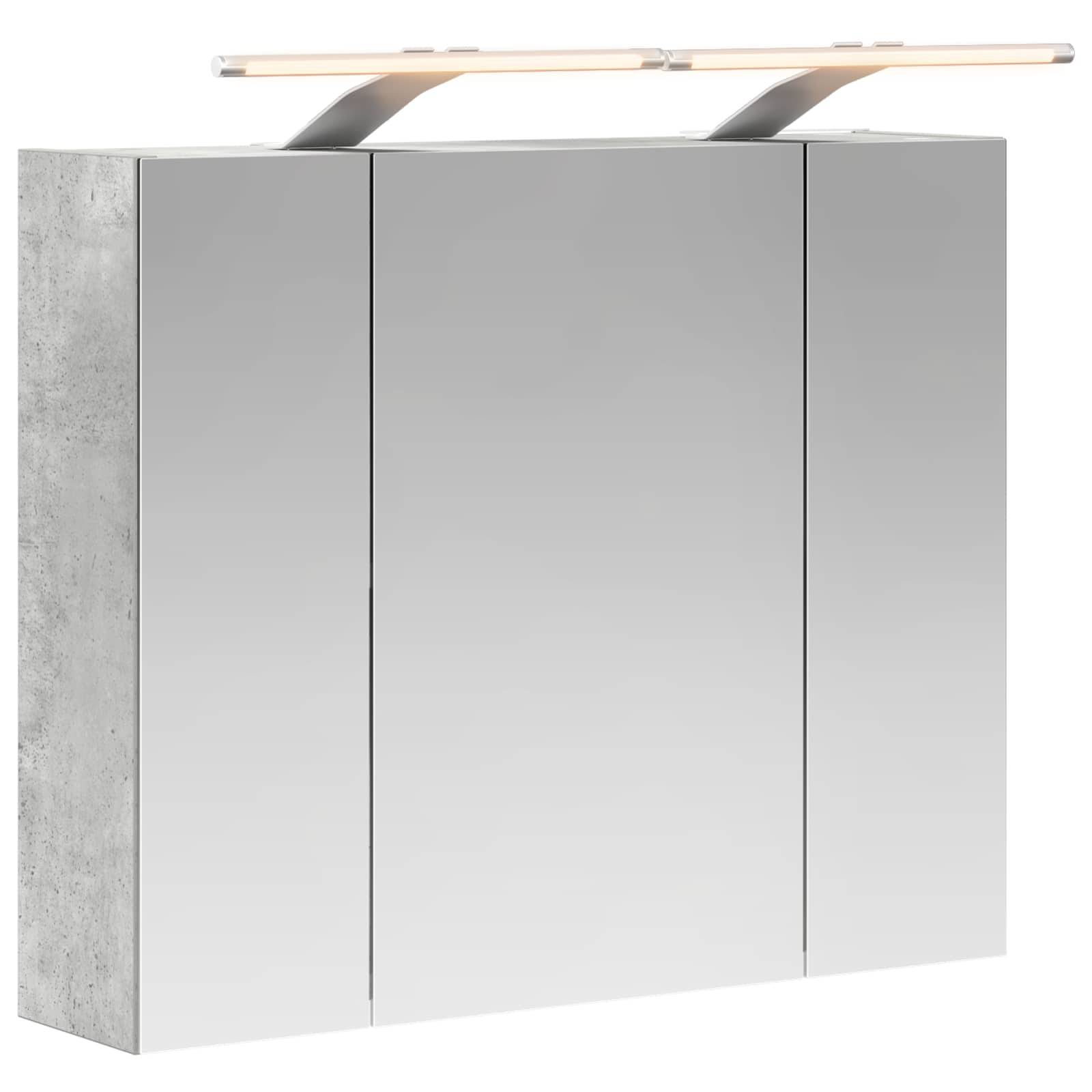 vidaXL Badezimmerspiegelschrank Beton Grau 60 x 14,5 x 50 cm