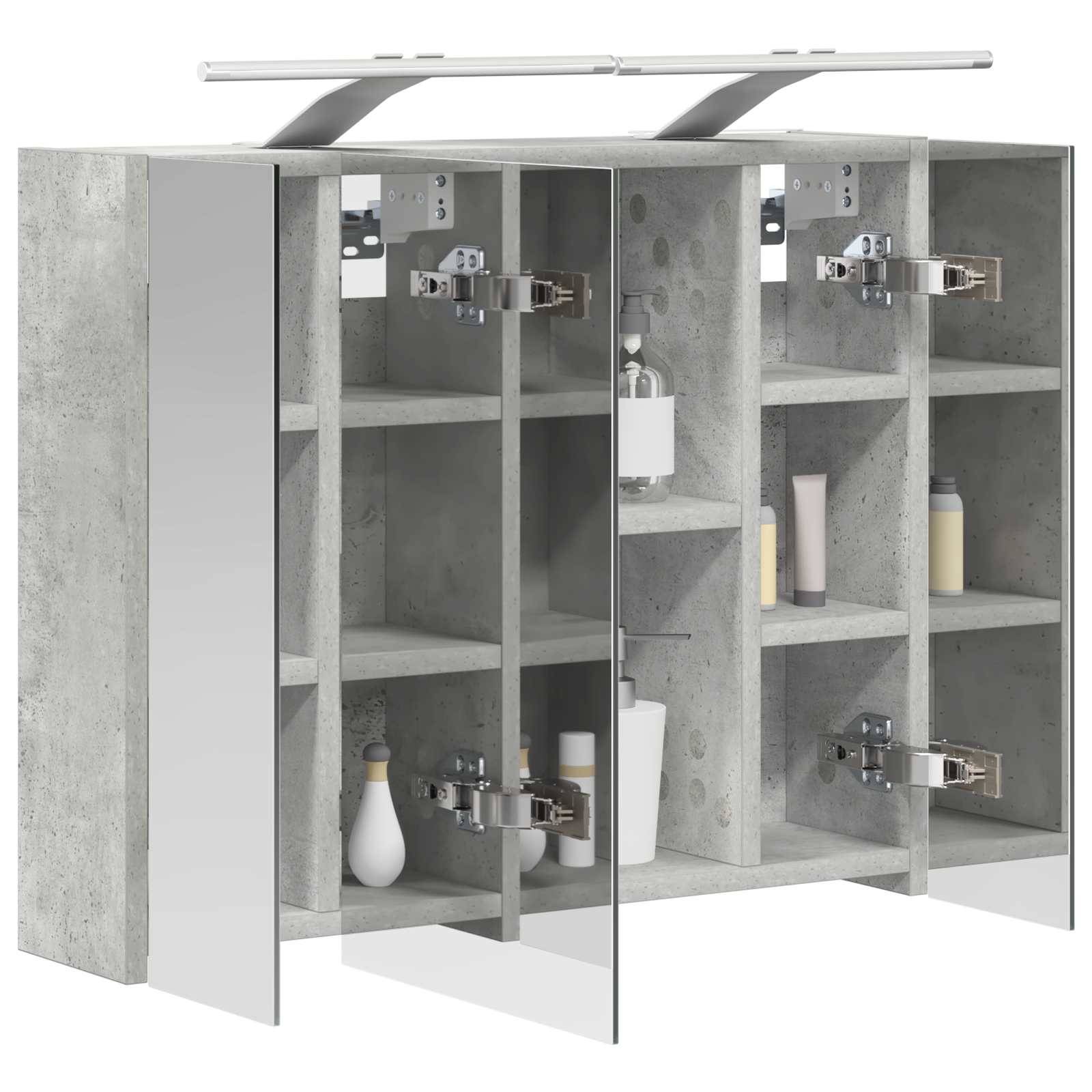 vidaXL Badezimmerspiegelschrank Beton Grau 60 x 14,5 x 50 cm