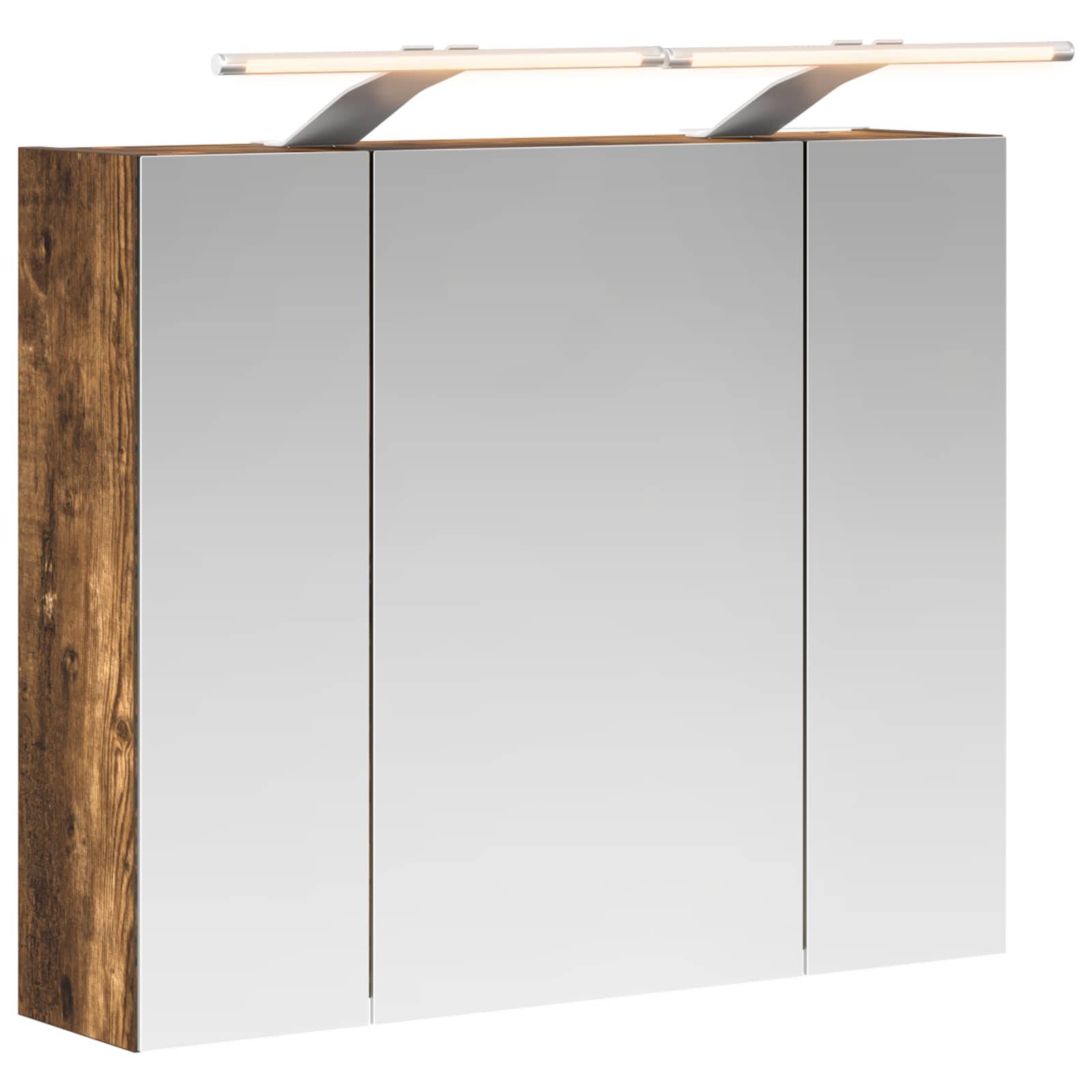 vidaXL Badezimmerspiegelschrank Geräucherte Eiche 60 x 14,5 x 50 cm