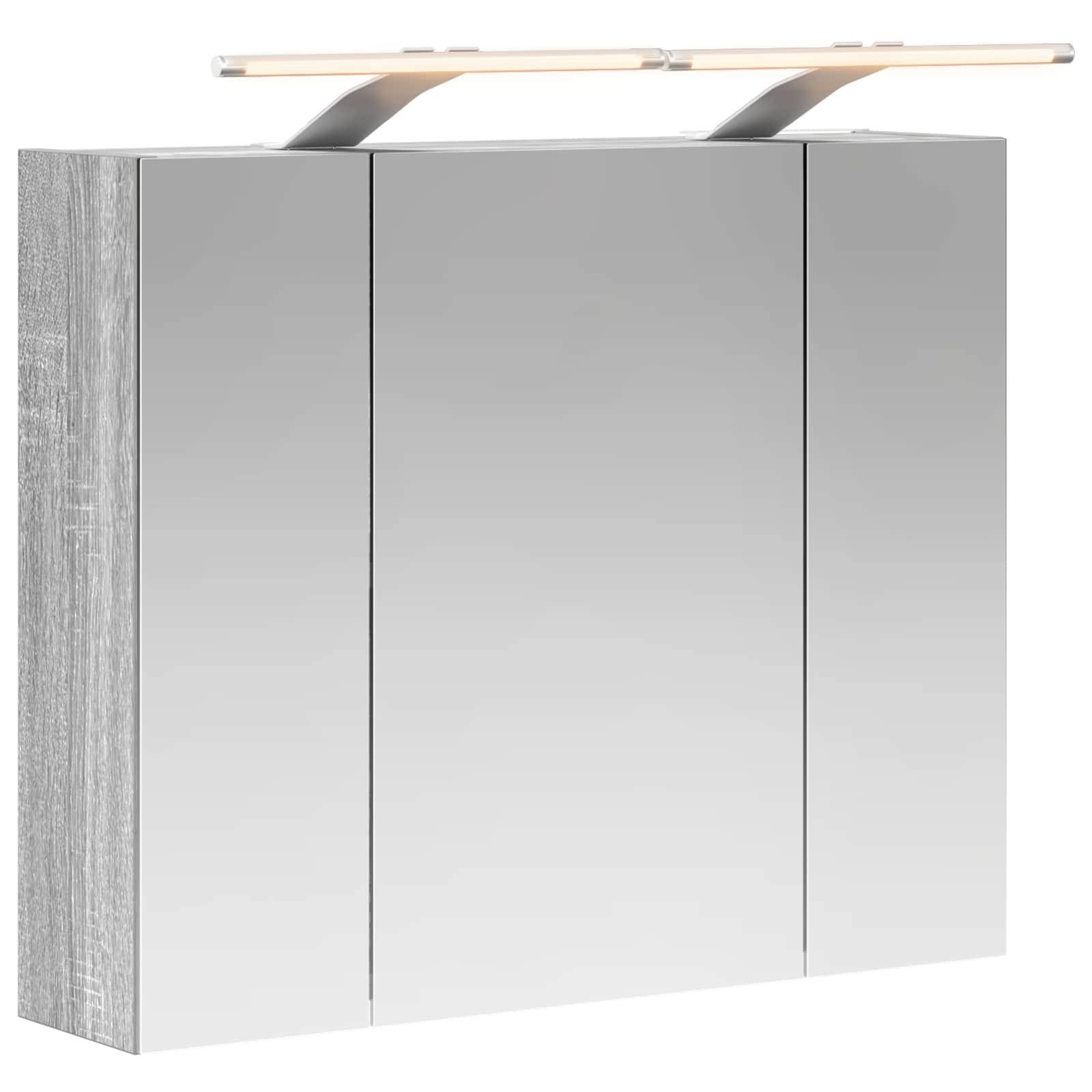 vidaXL Badezimmerspiegelschrank Graues Sonoma 60 x 14,5 x 50 cm