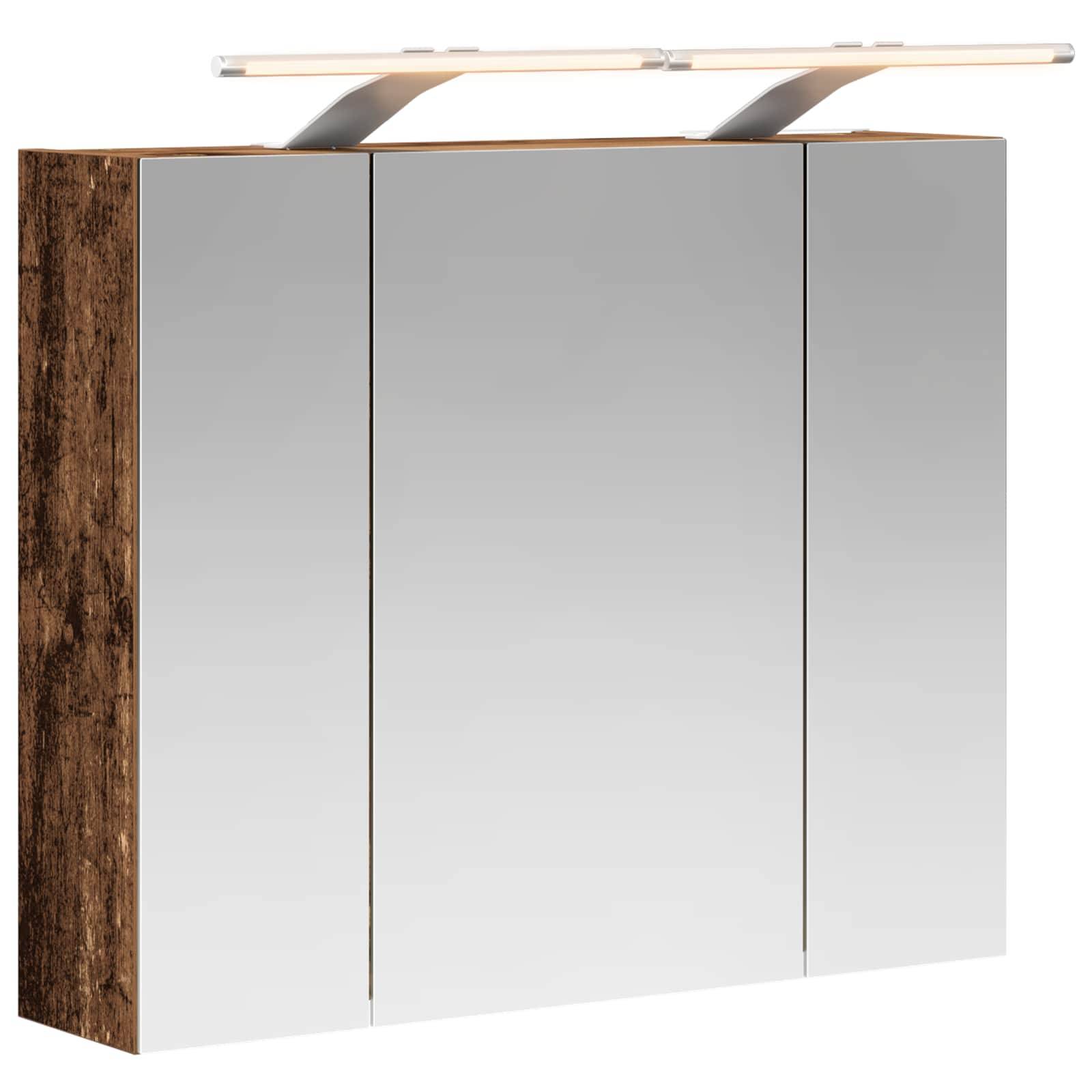 vidaXL Badezimmerspiegelschrank Altholz 60 x 14,5 x 50 cm