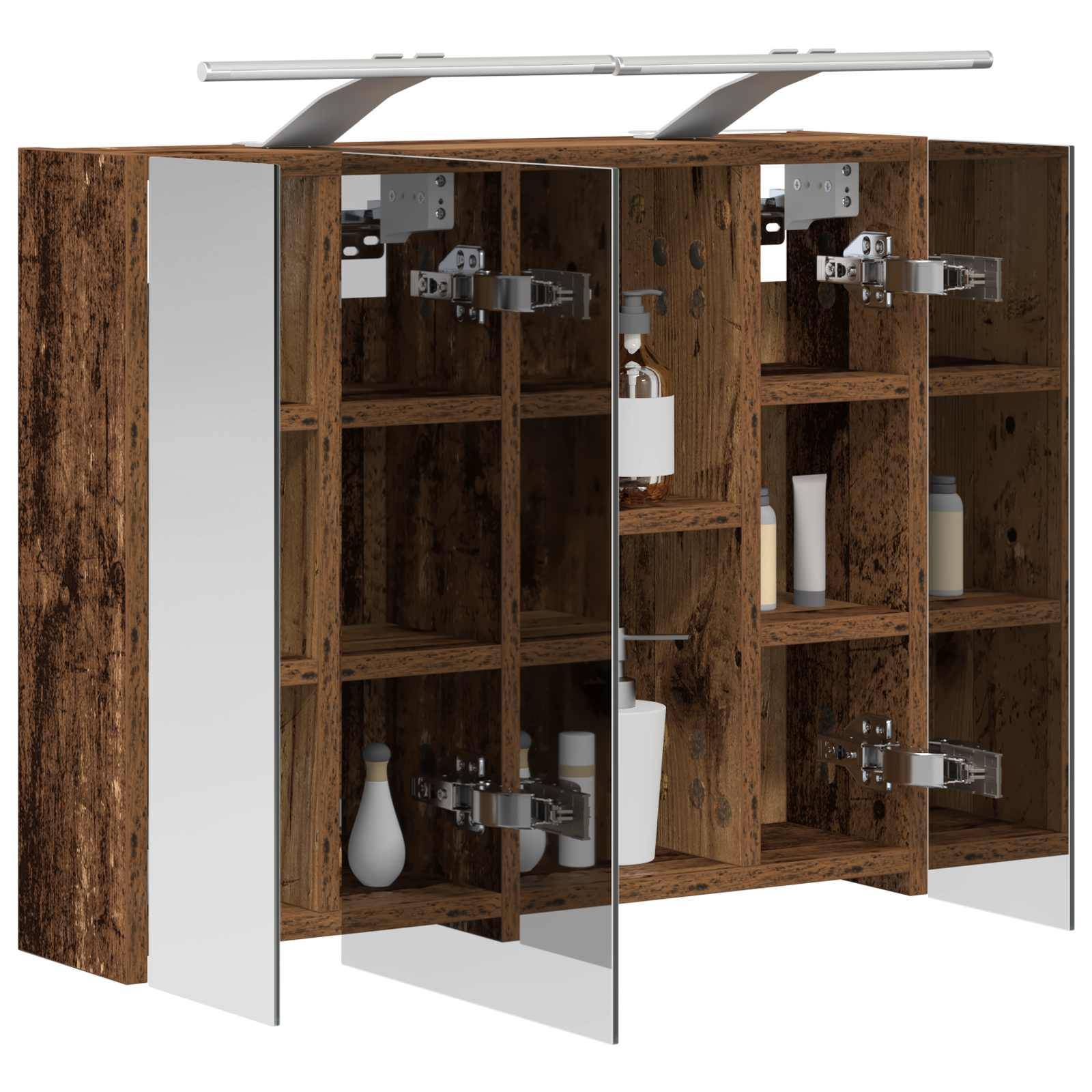 vidaXL Badezimmerspiegelschrank Altholz 60 x 14,5 x 50 cm