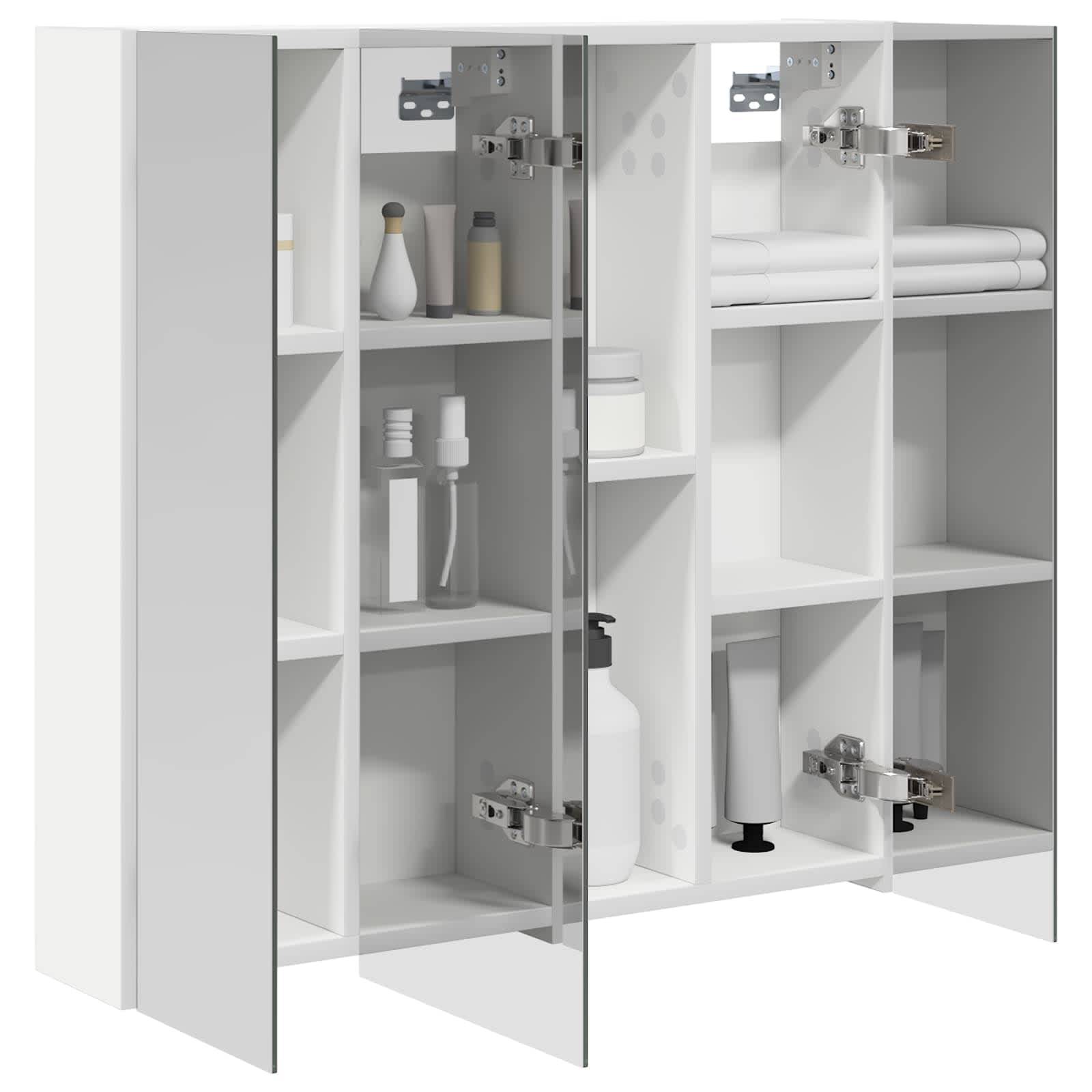 vidaXL Badezimmerspiegelschrank Weiß 70 x 14,5 x 70 cm Holzwerkstoff