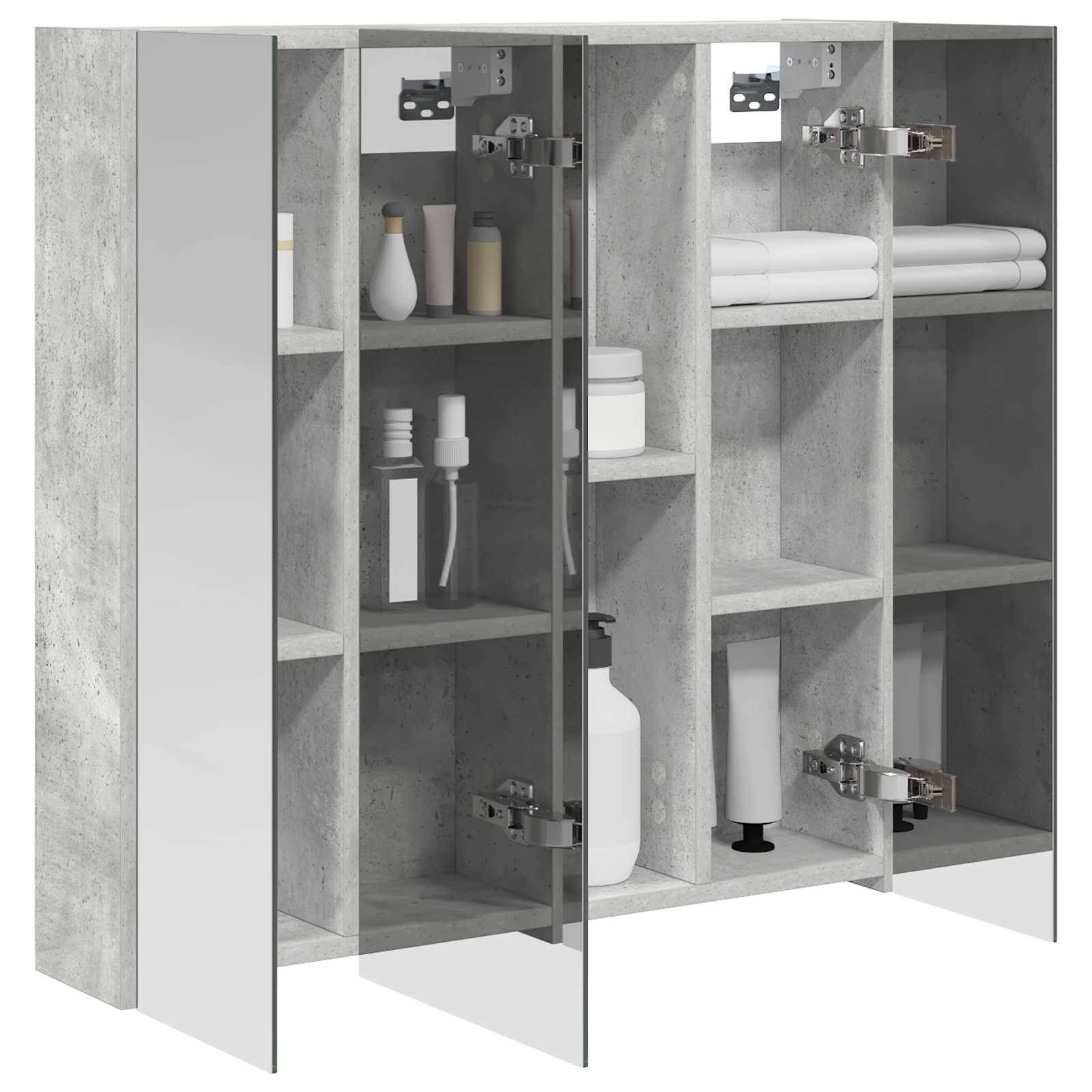 vidaXL Badezimmerspiegelschrank Beton Grau 70 x 14,5 x 70 cm