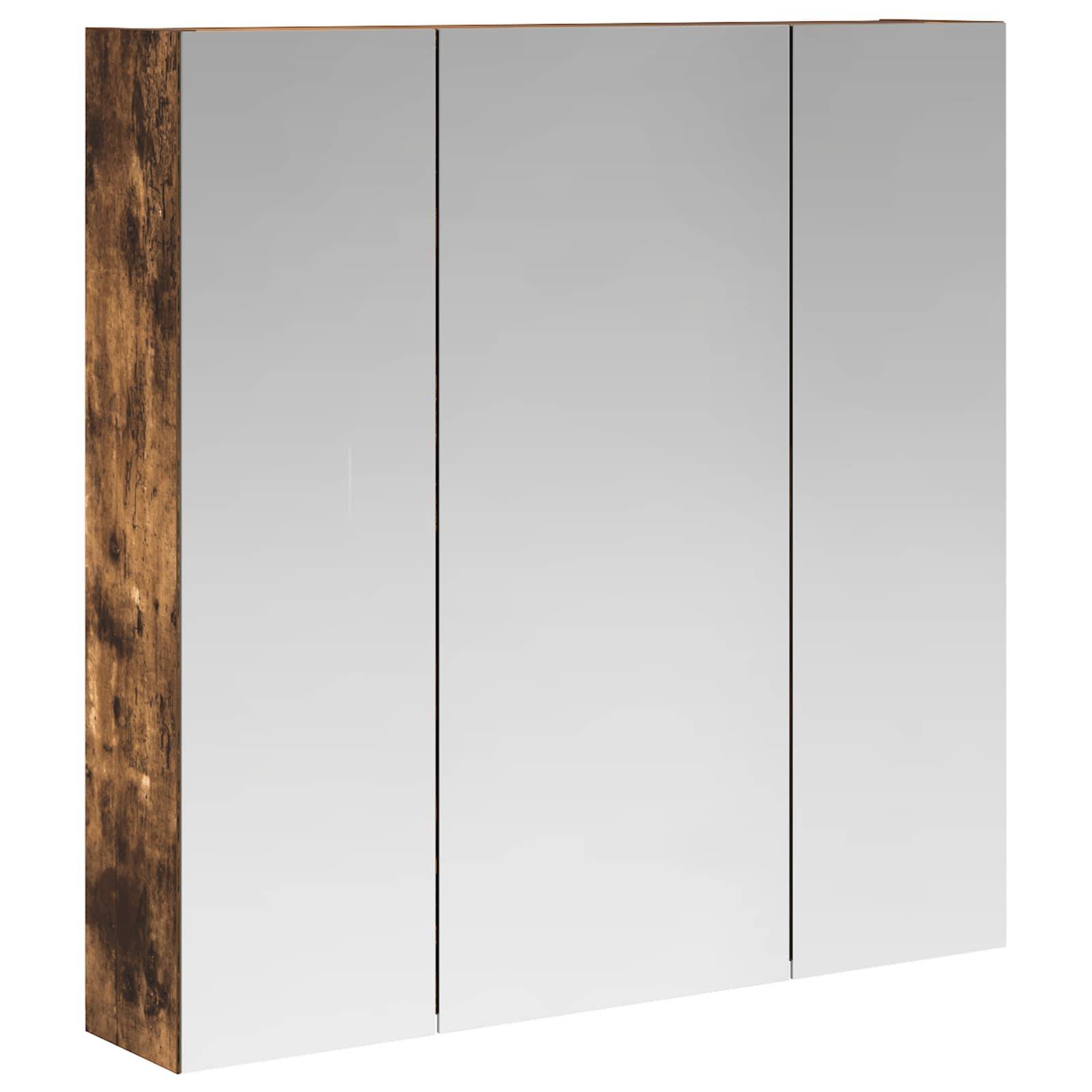vidaXL Badezimmerspiegelschrank Geräucherte Eiche 70 x 14,5 x 70 cm