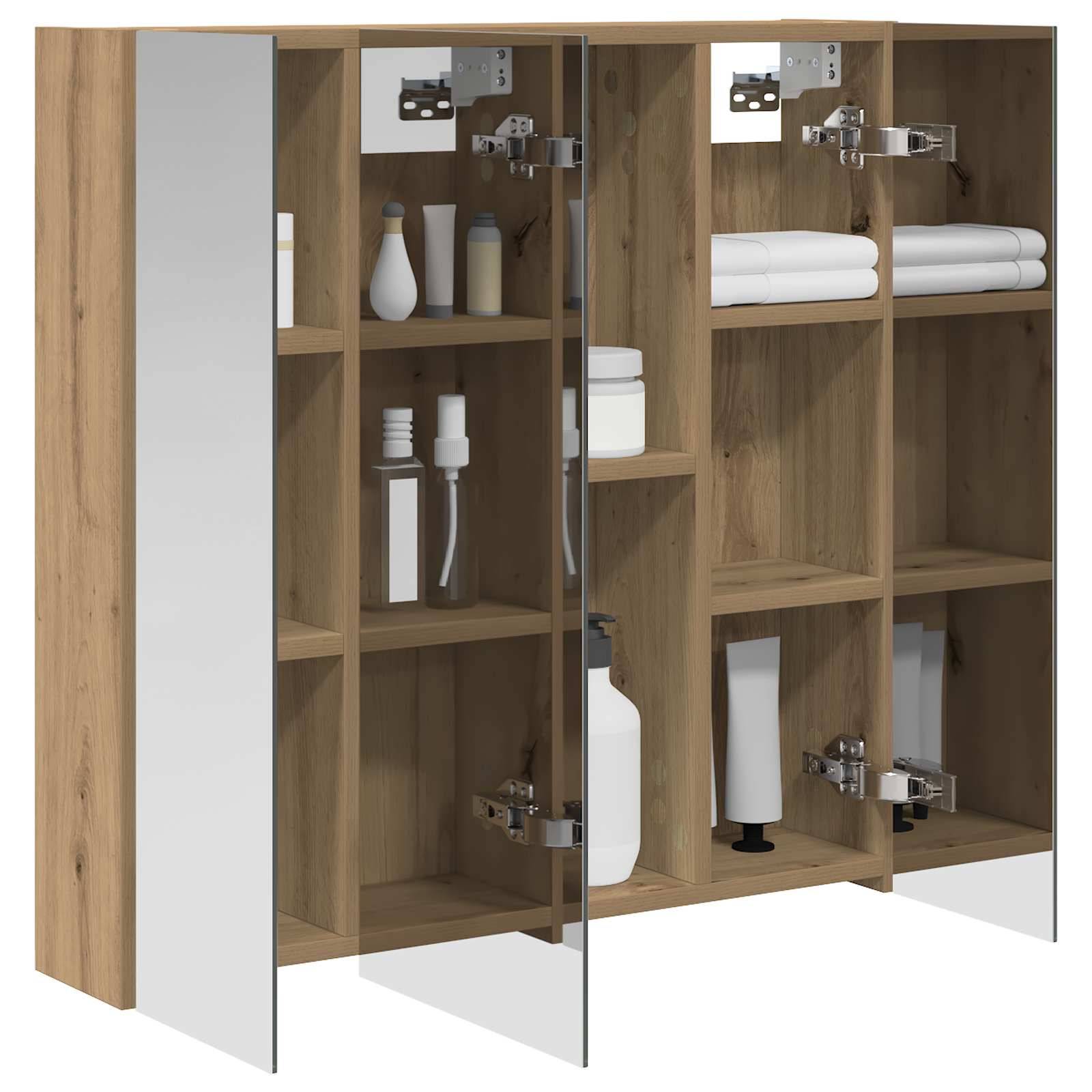vidaXL Badezimmerspiegelschrank Kunsthandwerk Eiche 70 x 14,5 x 70 cm