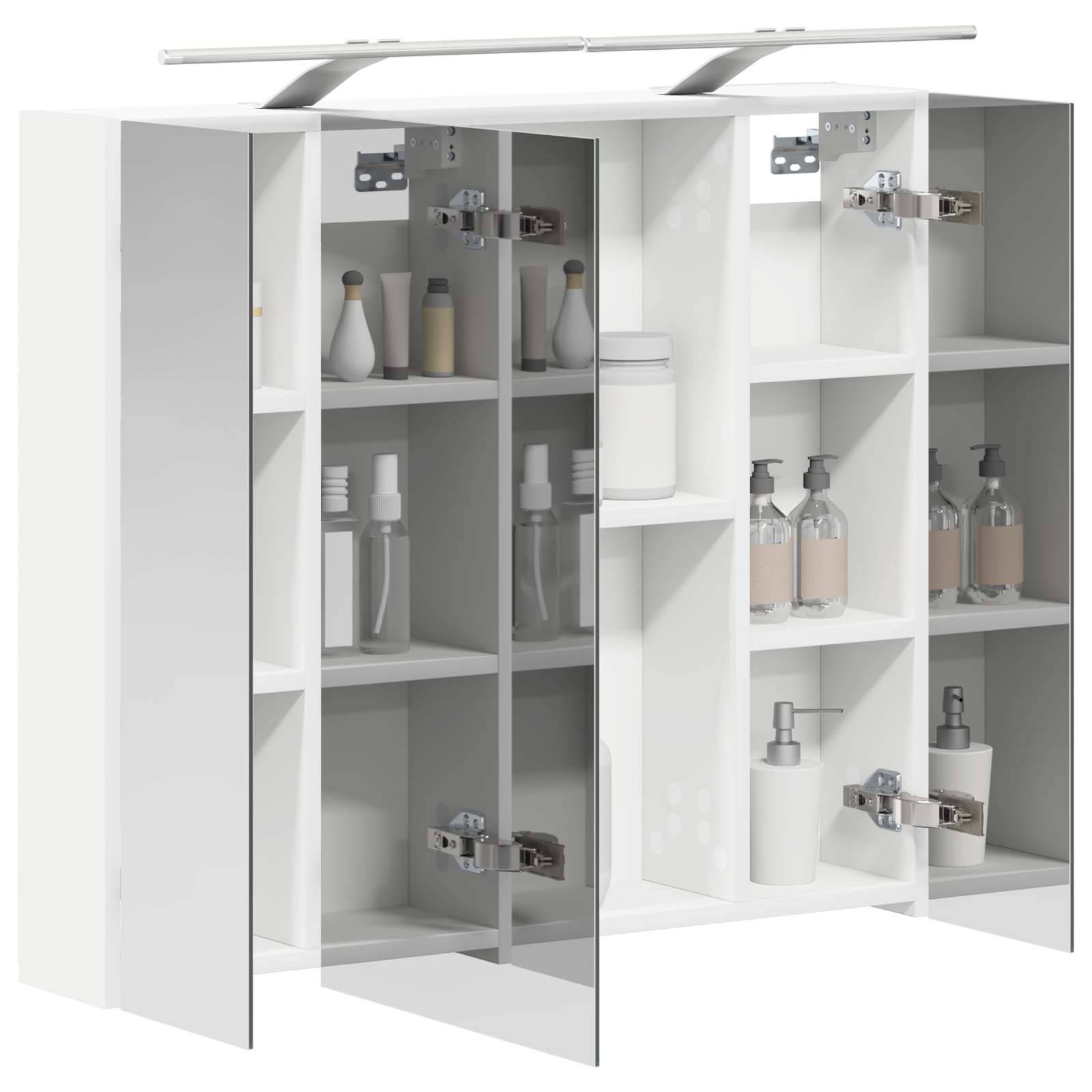 vidaXL Badezimmerspiegelschrank Weiß 80 x 14,5 x 70 cm Holzwerkstoff