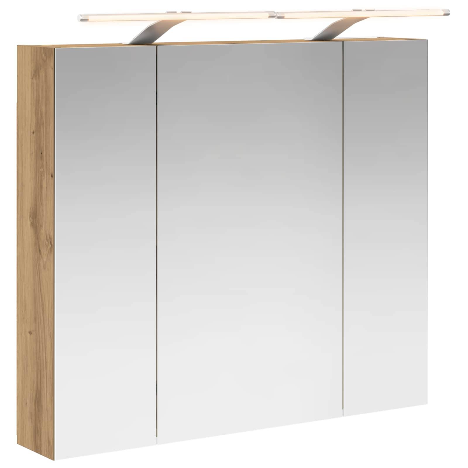 vidaXL Badezimmerspiegelschrank Kunsthandwerk Eiche 80 x 14,5 x 70 cm