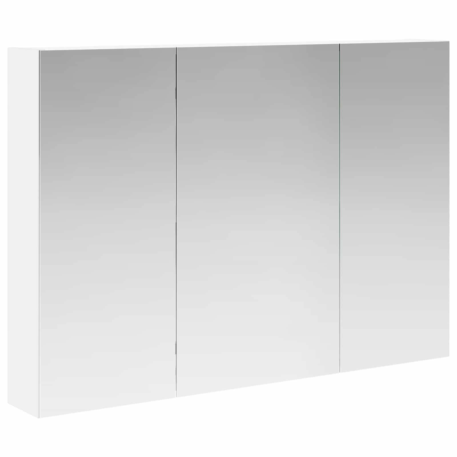 vidaXL Badezimmerspiegelschrank Weiß 100 x 14,5 x 70 cm Holzwerkstoff