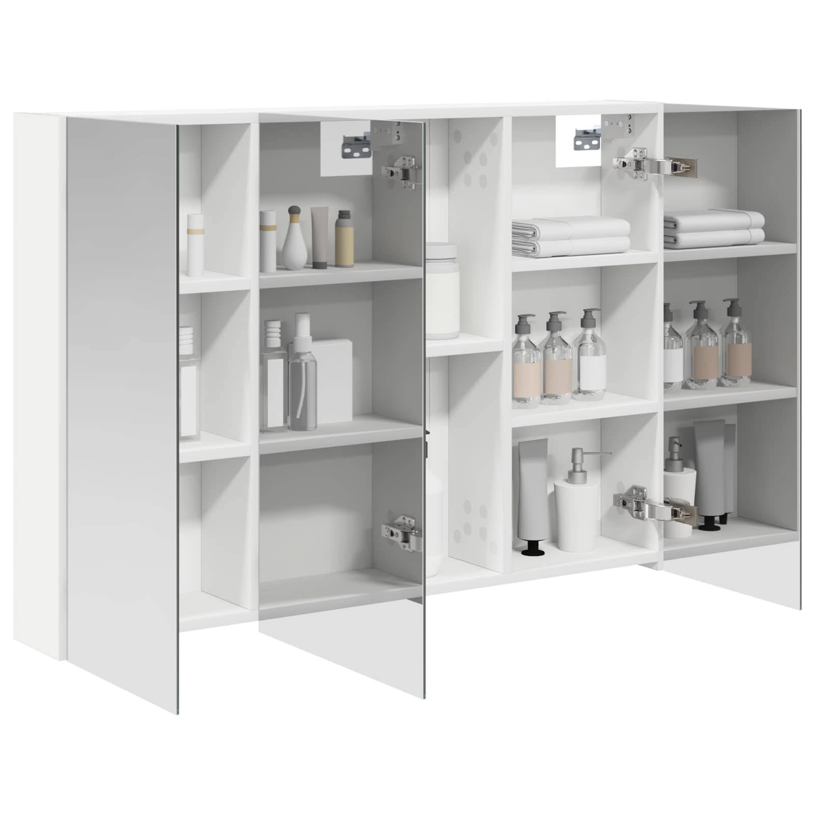 vidaXL Badezimmerspiegelschrank Weiß 100 x 14,5 x 70 cm Holzwerkstoff