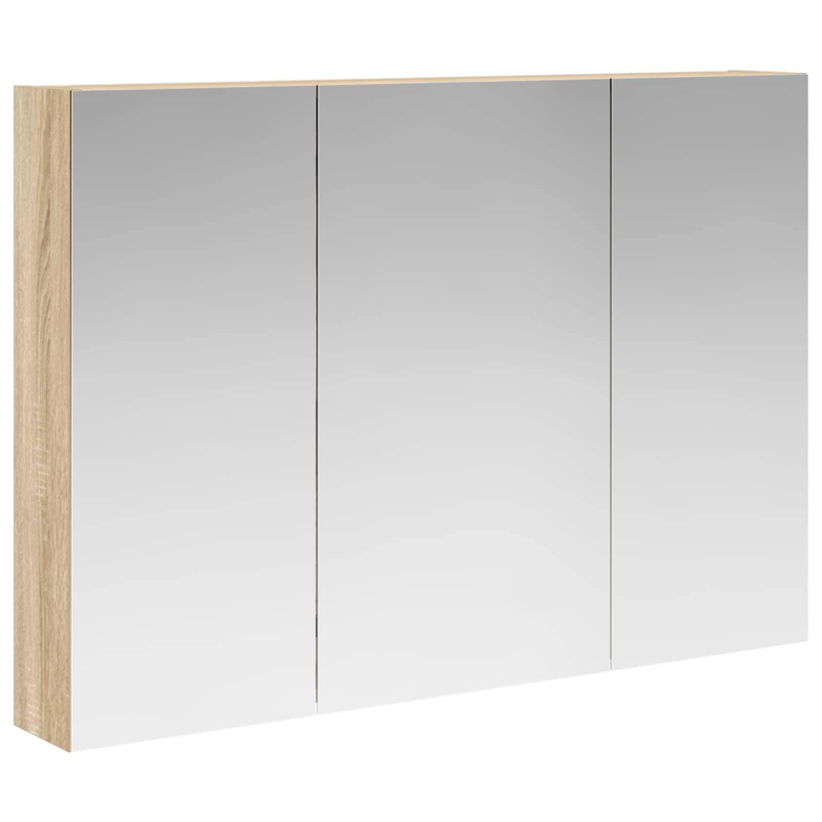 vidaXL Badezimmerspiegelschrank Sonoma-Eiche 100 x 14,5 x 70 cm