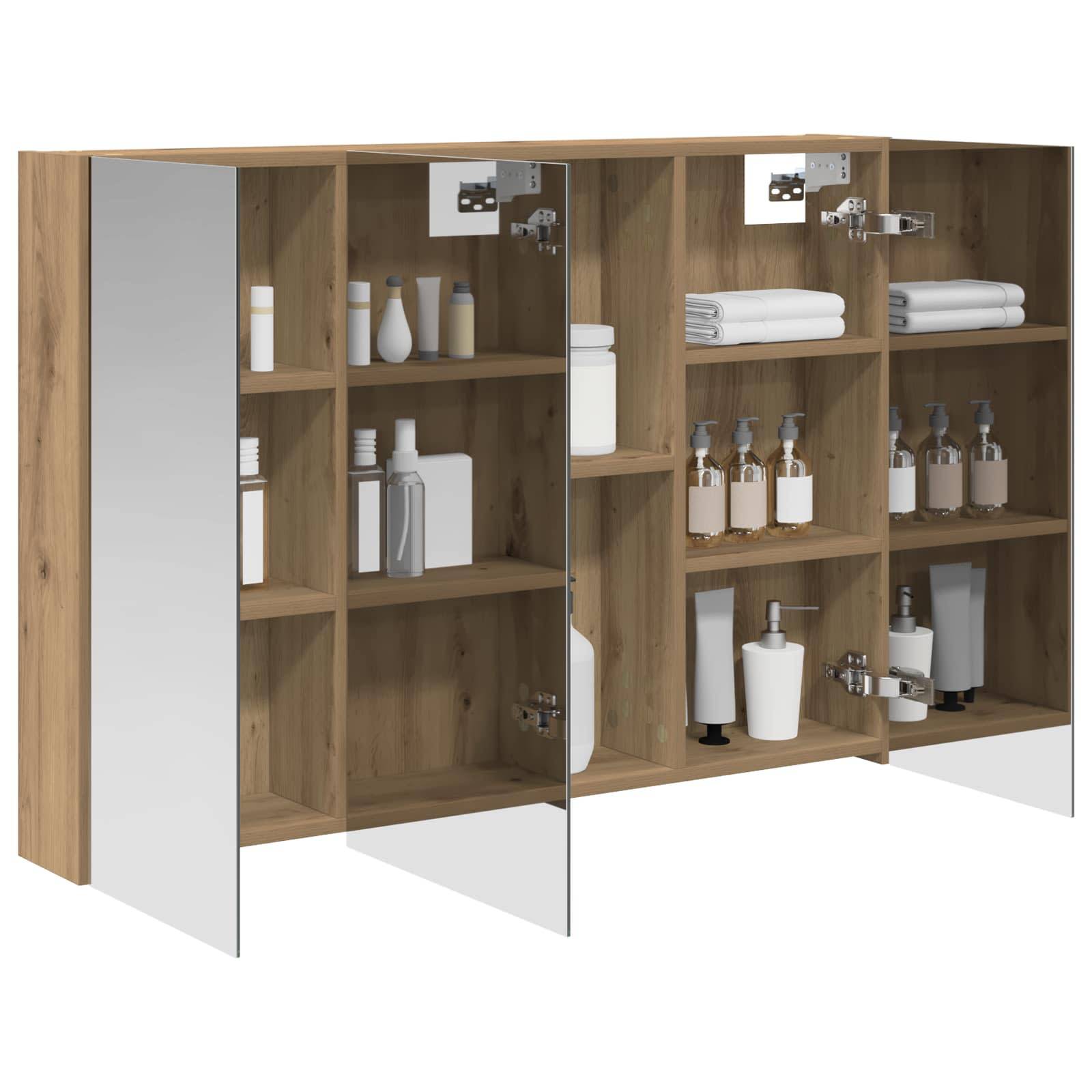 vidaXL Badezimmerspiegelschrank Kunsthandwerk Eiche 100 x 14,5 x 70 cm
