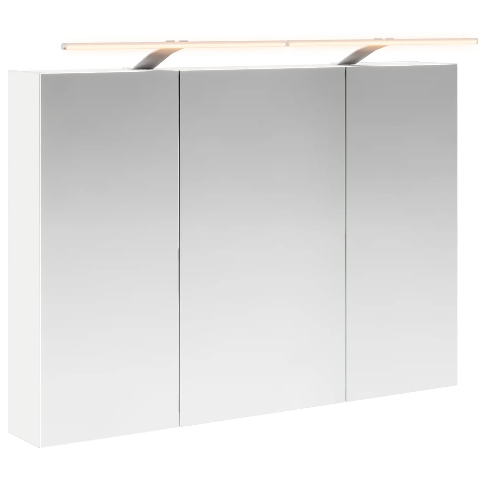 vidaXL Badezimmerspiegelschrank Weiß 100 x 14,5 x 70 cm Holzwerkstoff