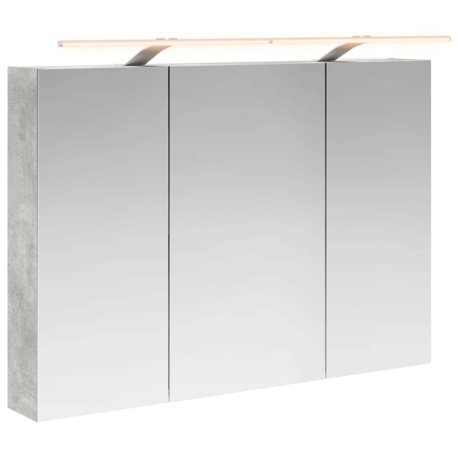 vidaXL Badezimmerspiegelschrank mit Tür Beton Grau 100 x 14,5 x 70 cm